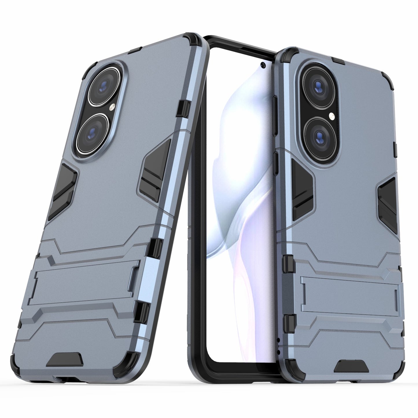 2 in 1 Full Protection Hybrid Phone Protector Cover Case with Kickstand Design for Huawei P50