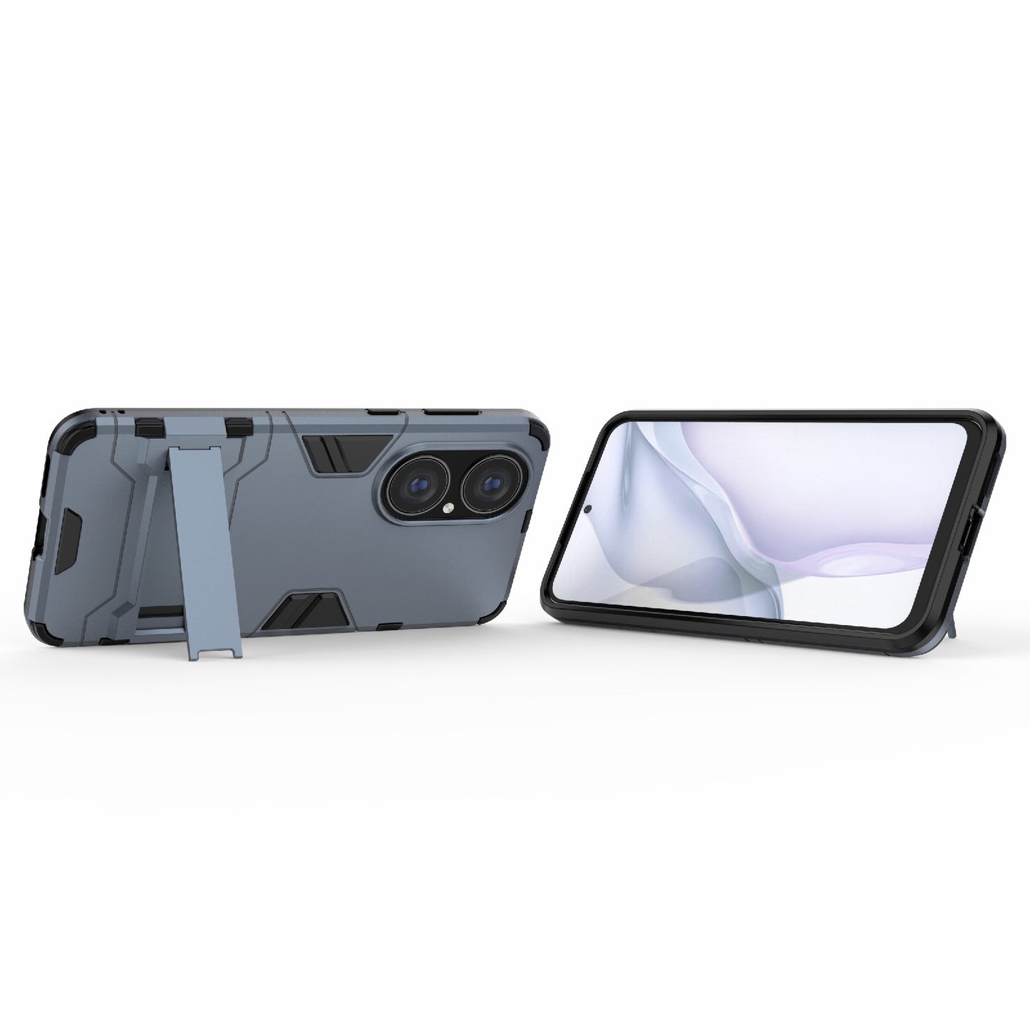 2 in 1 Full Protection Hybrid Phone Protector Cover Case with Kickstand Design for Huawei P50