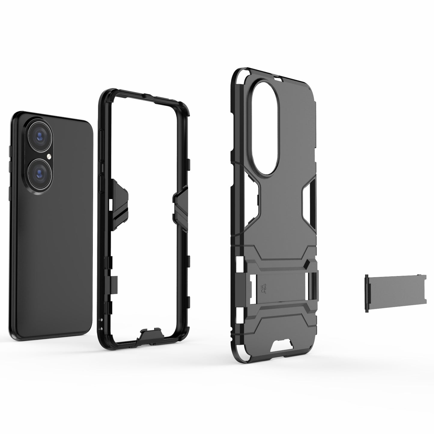 2 in 1 Full Protection Hybrid Phone Protector Cover Case with Kickstand Design for Huawei P50