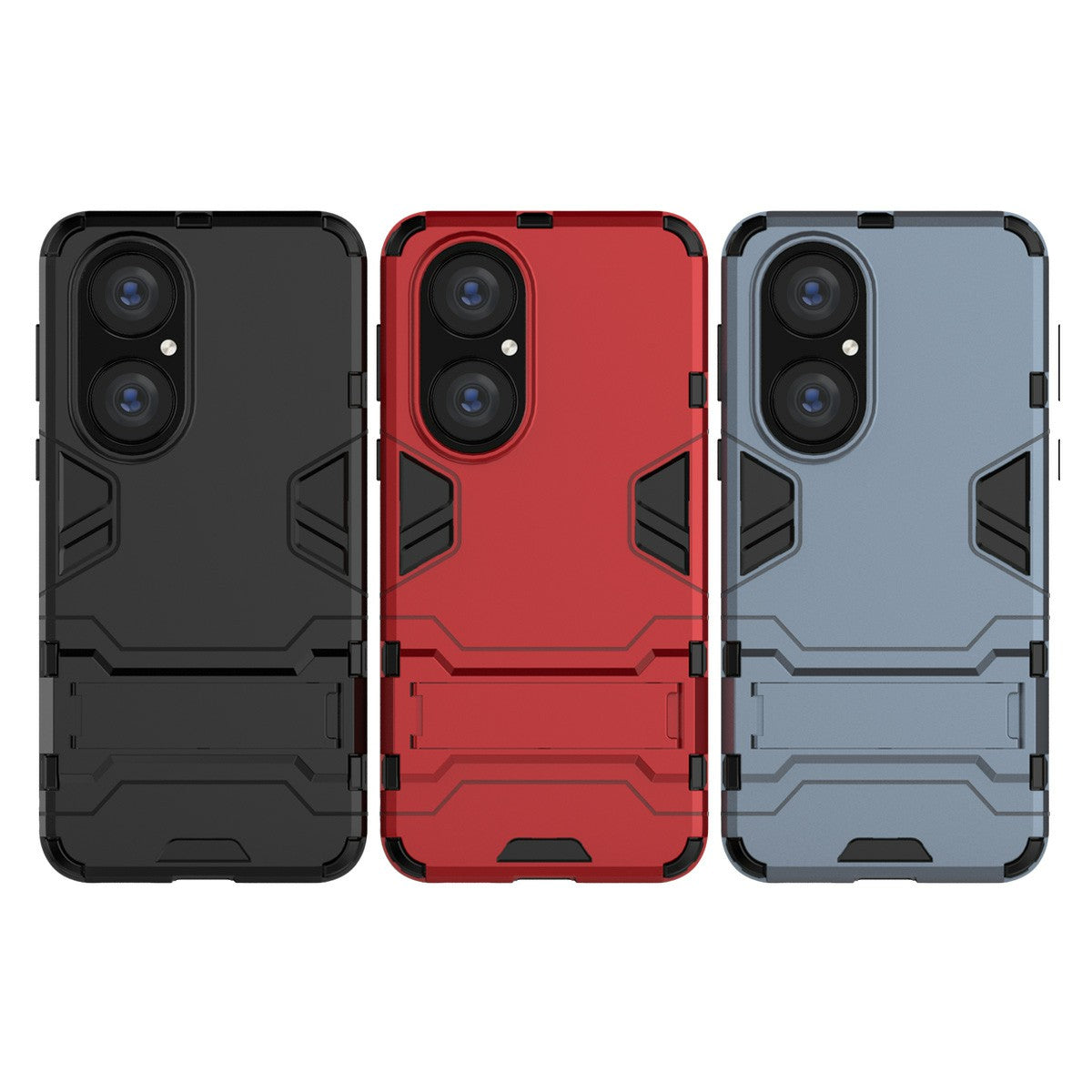 2 in 1 Full Protection Hybrid Phone Protector Cover Case with Kickstand Design for Huawei P50