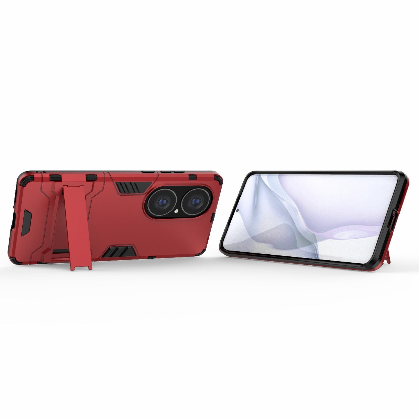 2 in 1 Kickstand Design Hybrid Phone Protector Full Protection Cover Case for Huawei P50 Pro