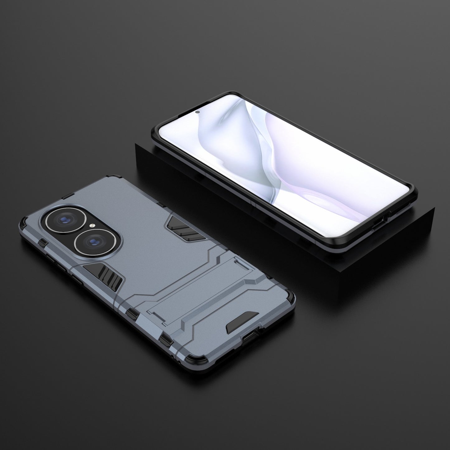 2 in 1 Kickstand Design Hybrid Phone Protector Full Protection Cover Case for Huawei P50 Pro