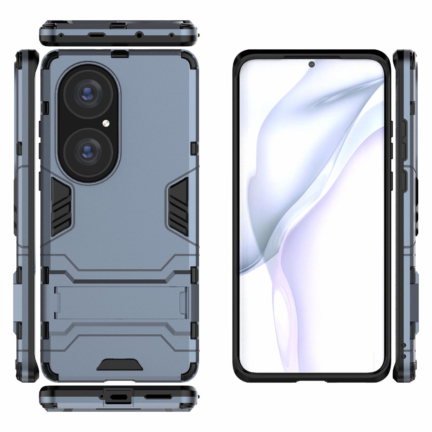 2 in 1 Kickstand Design Hybrid Phone Protector Full Protection Cover Case for Huawei P50 Pro