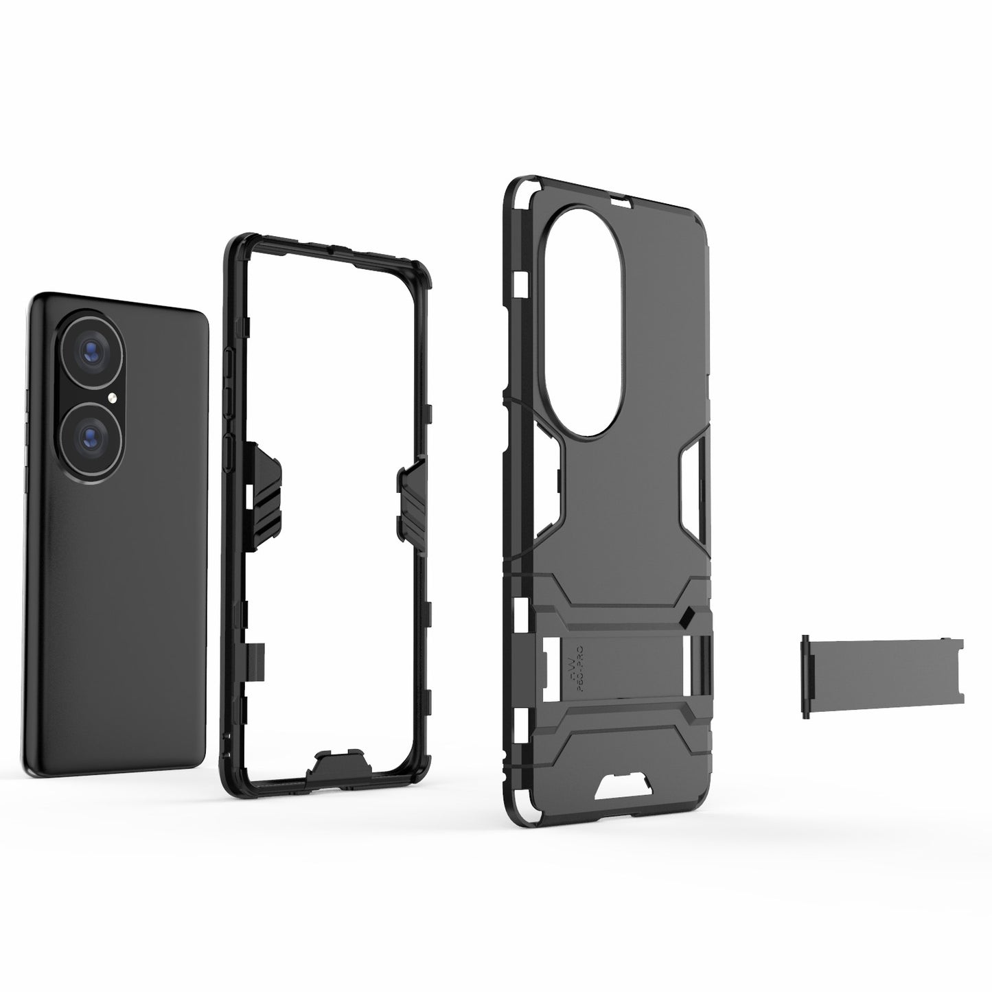 2 in 1 Kickstand Design Hybrid Phone Protector Full Protection Cover Case for Huawei P50 Pro