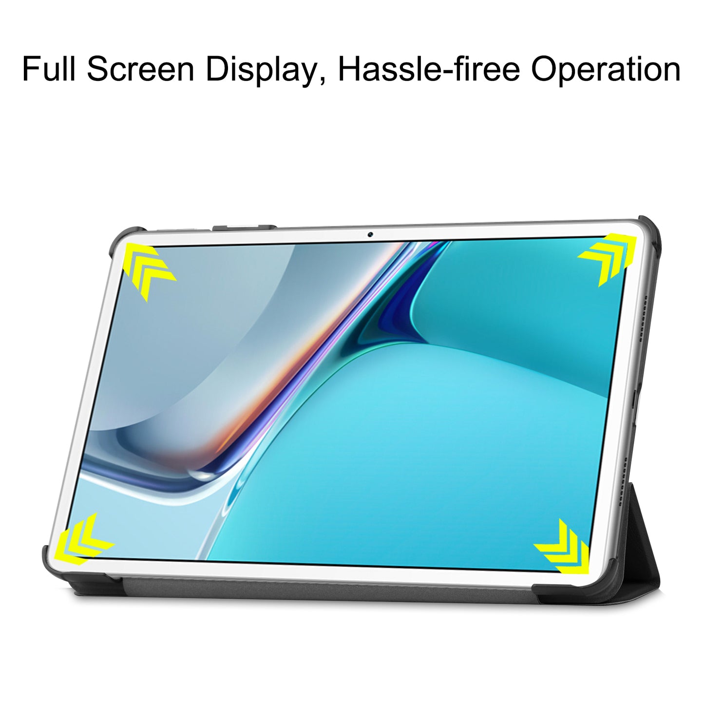 For Huawei MatePad 11 (2021) Protective Case Shockproof PU Leather Tablet Shell Three-fold Stand Cover Support Auto Wake/Sleep