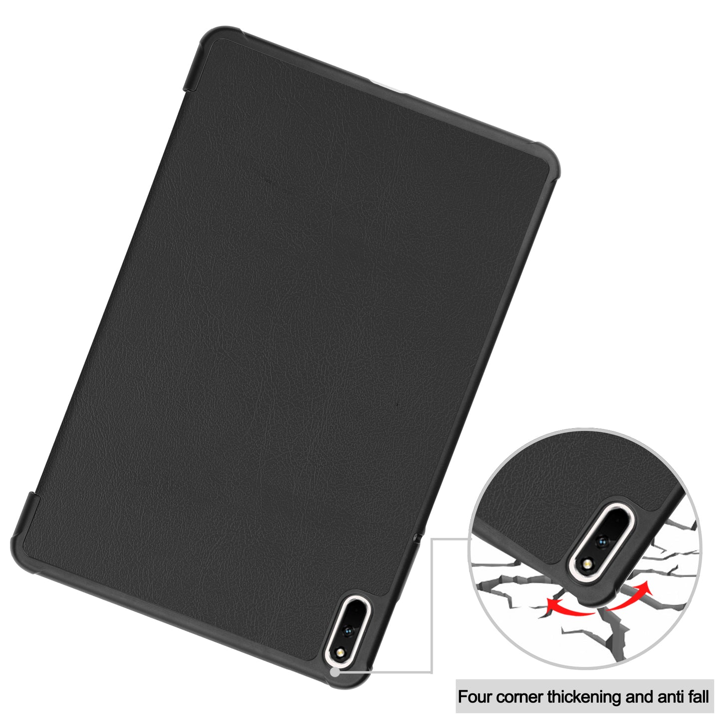 For Huawei MatePad 11 (2021) Protective Case Shockproof PU Leather Tablet Shell Three-fold Stand Cover Support Auto Wake/Sleep