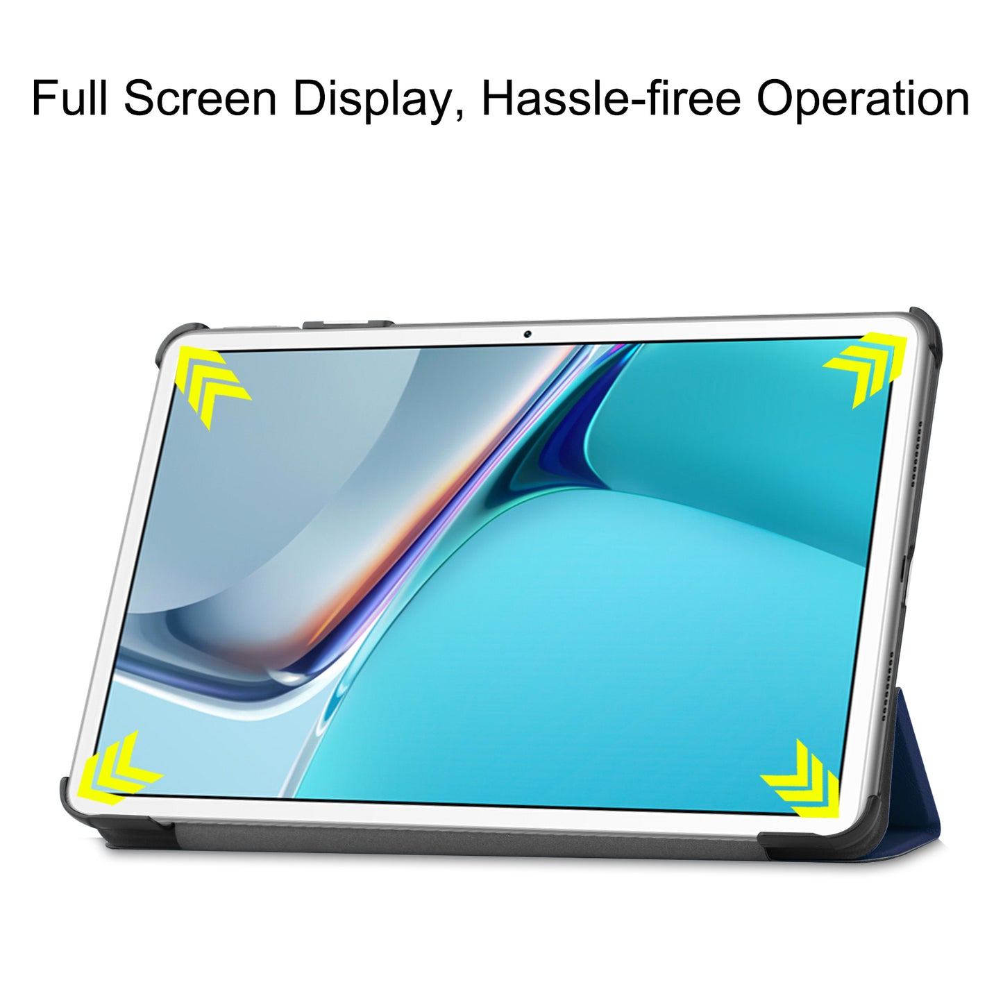 For Huawei MatePad 11 (2021) Protective Case Shockproof PU Leather Tablet Shell Three-fold Stand Cover Support Auto Wake/Sleep