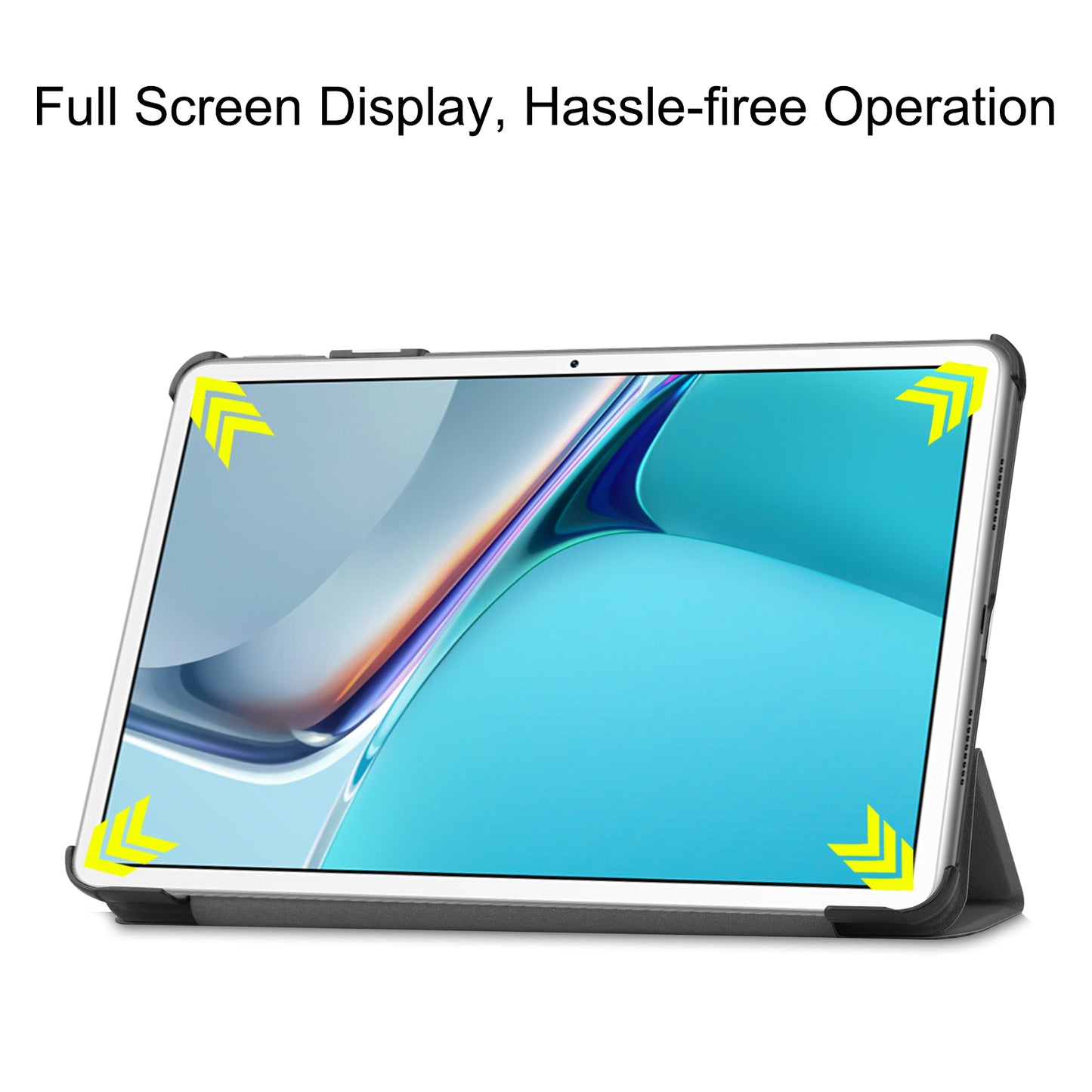 For Huawei MatePad 11 (2021) Protective Case Shockproof PU Leather Tablet Shell Three-fold Stand Cover Support Auto Wake/Sleep