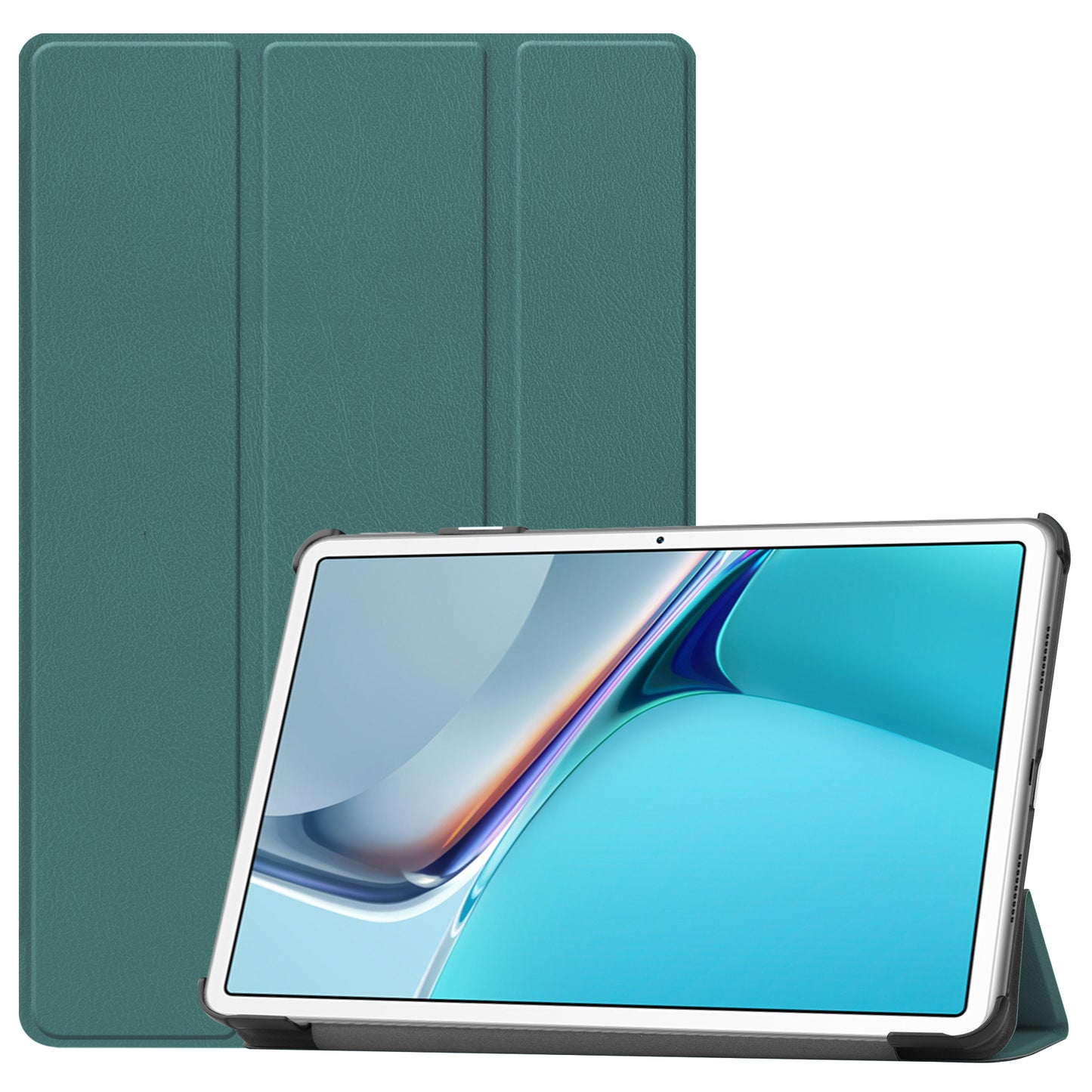 For Huawei MatePad 11 (2021) Protective Case Shockproof PU Leather Tablet Shell Three-fold Stand Cover Support Auto Wake/Sleep
