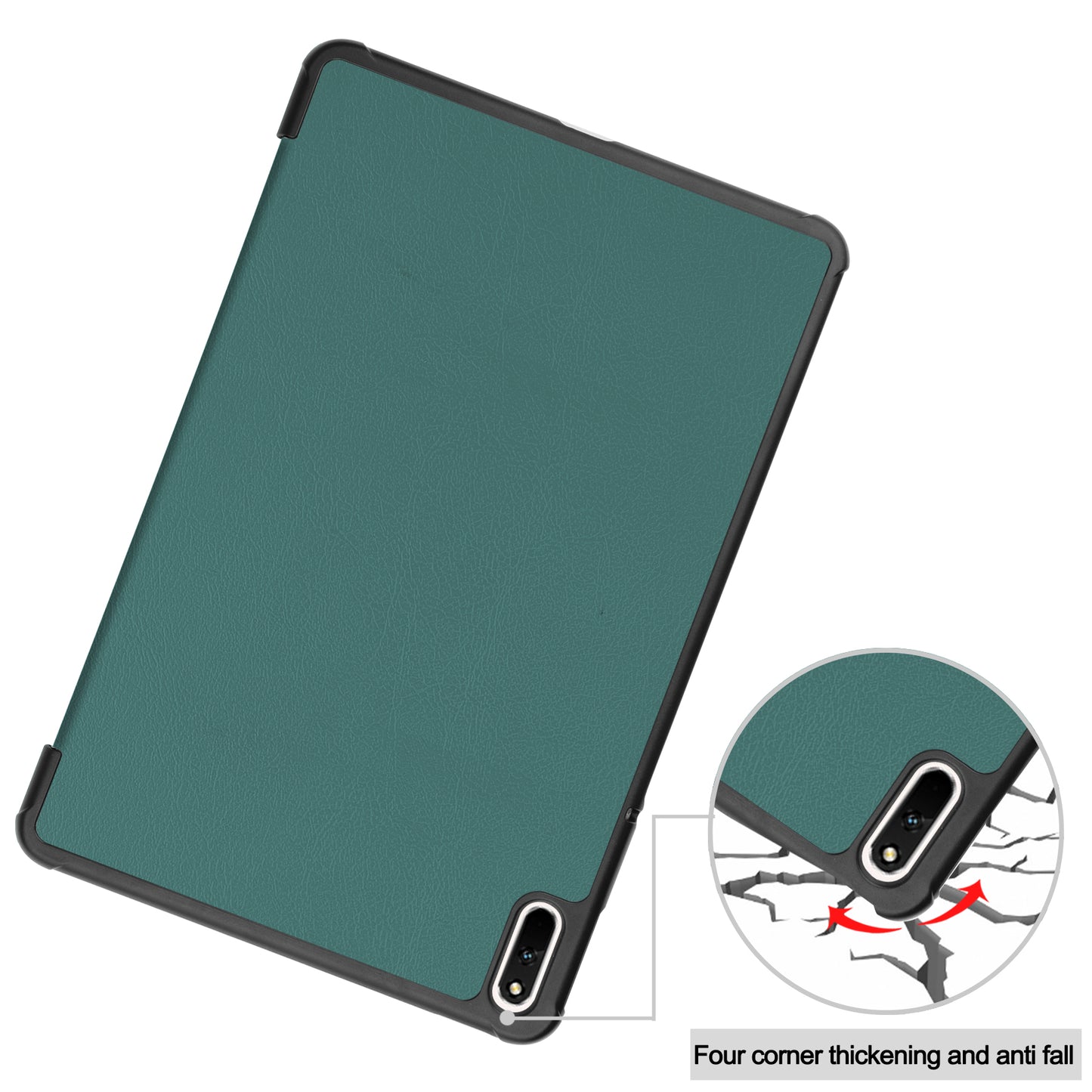 For Huawei MatePad 11 (2021) Protective Case Shockproof PU Leather Tablet Shell Three-fold Stand Cover Support Auto Wake/Sleep