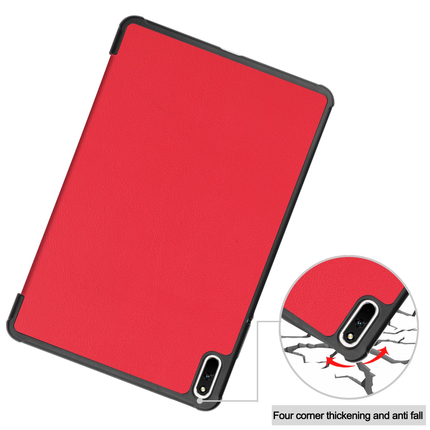 For Huawei MatePad 11 (2021) Protective Case Shockproof PU Leather Tablet Shell Three-fold Stand Cover Support Auto Wake/Sleep