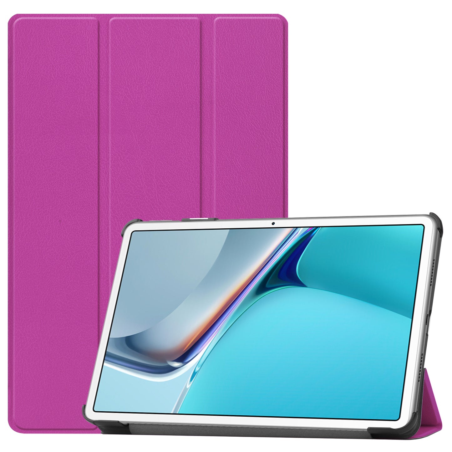 For Huawei MatePad 11 (2021) Protective Case Shockproof PU Leather Tablet Shell Three-fold Stand Cover Support Auto Wake/Sleep