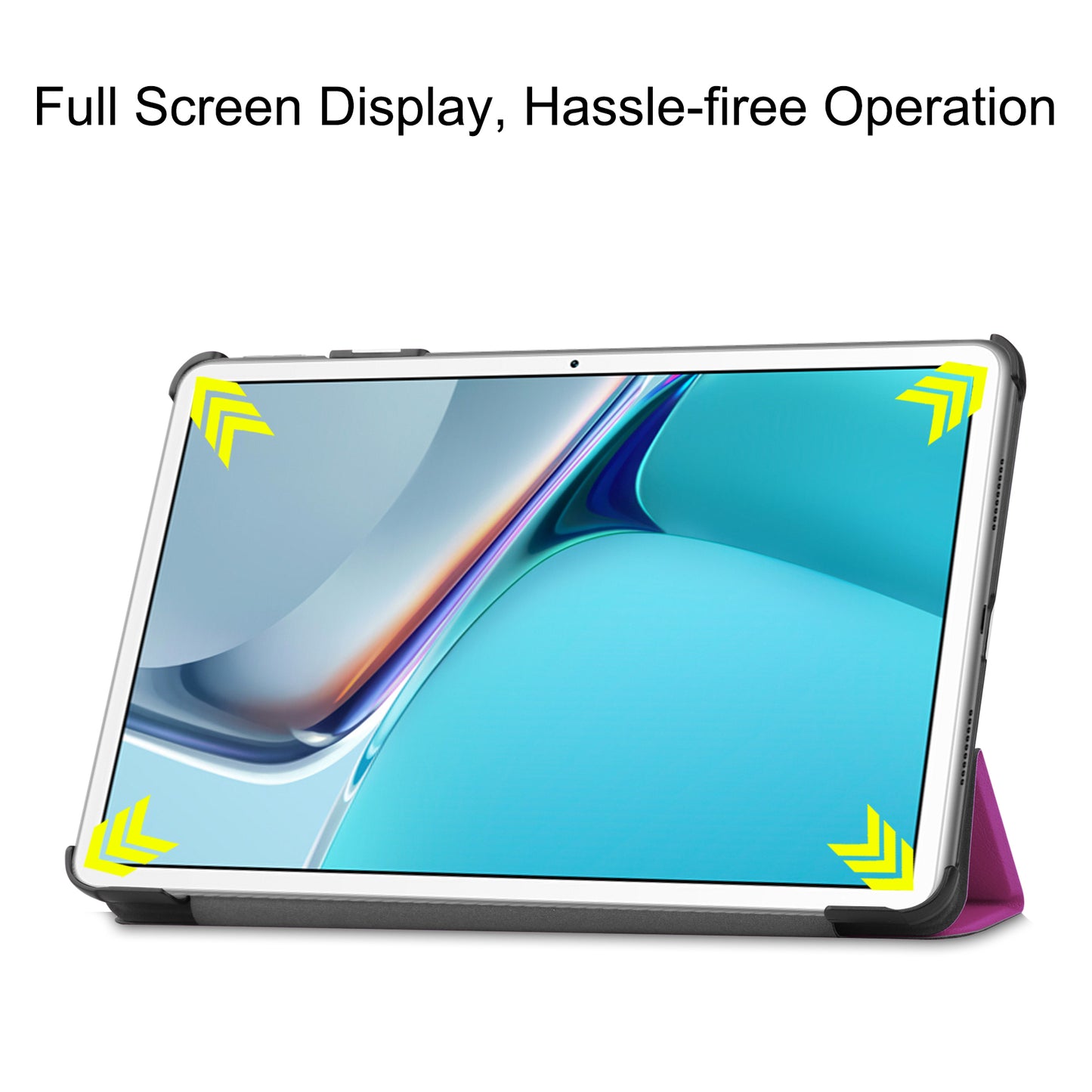 For Huawei MatePad 11 (2021) Protective Case Shockproof PU Leather Tablet Shell Three-fold Stand Cover Support Auto Wake/Sleep