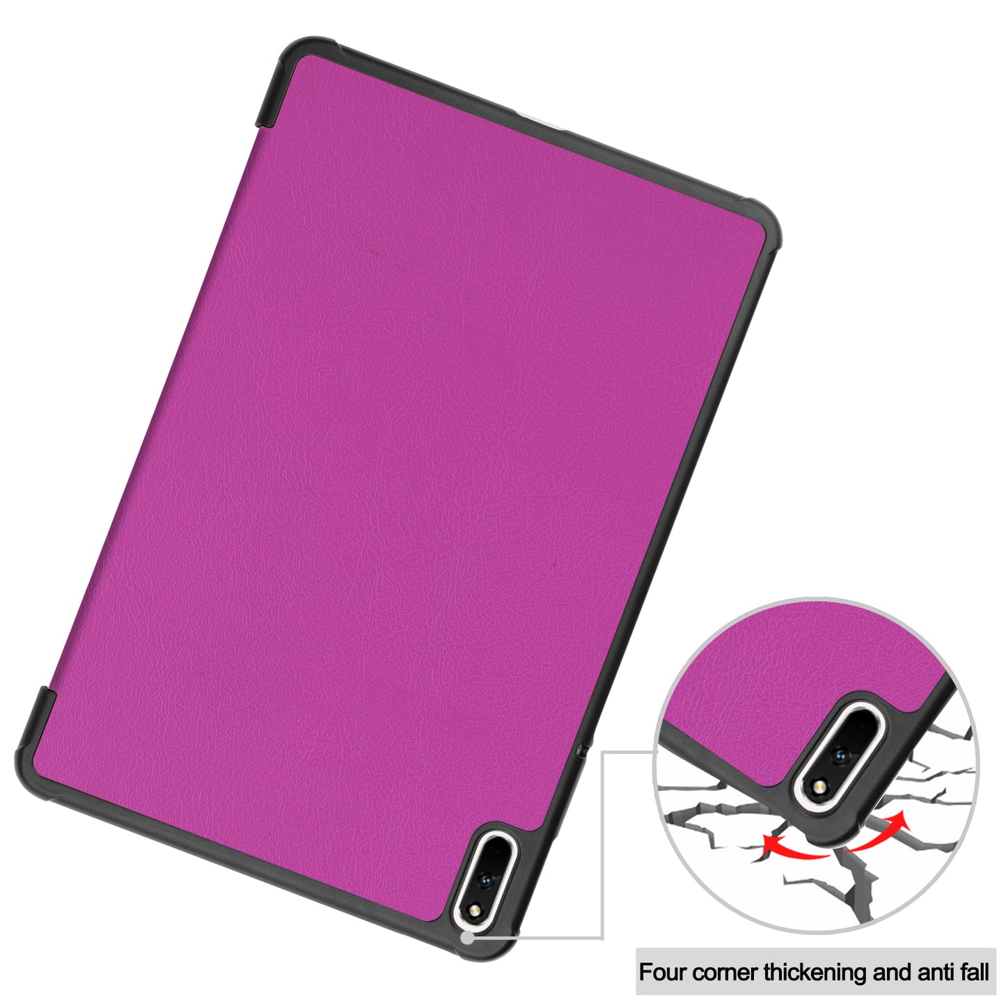 For Huawei MatePad 11 (2021) Protective Case Shockproof PU Leather Tablet Shell Three-fold Stand Cover Support Auto Wake/Sleep