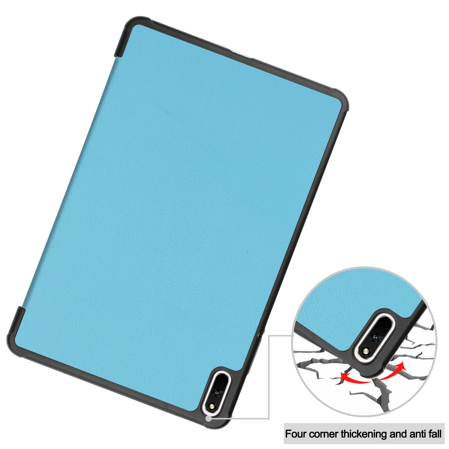 For Huawei MatePad 11 (2021) Protective Case Shockproof PU Leather Tablet Shell Three-fold Stand Cover Support Auto Wake/Sleep