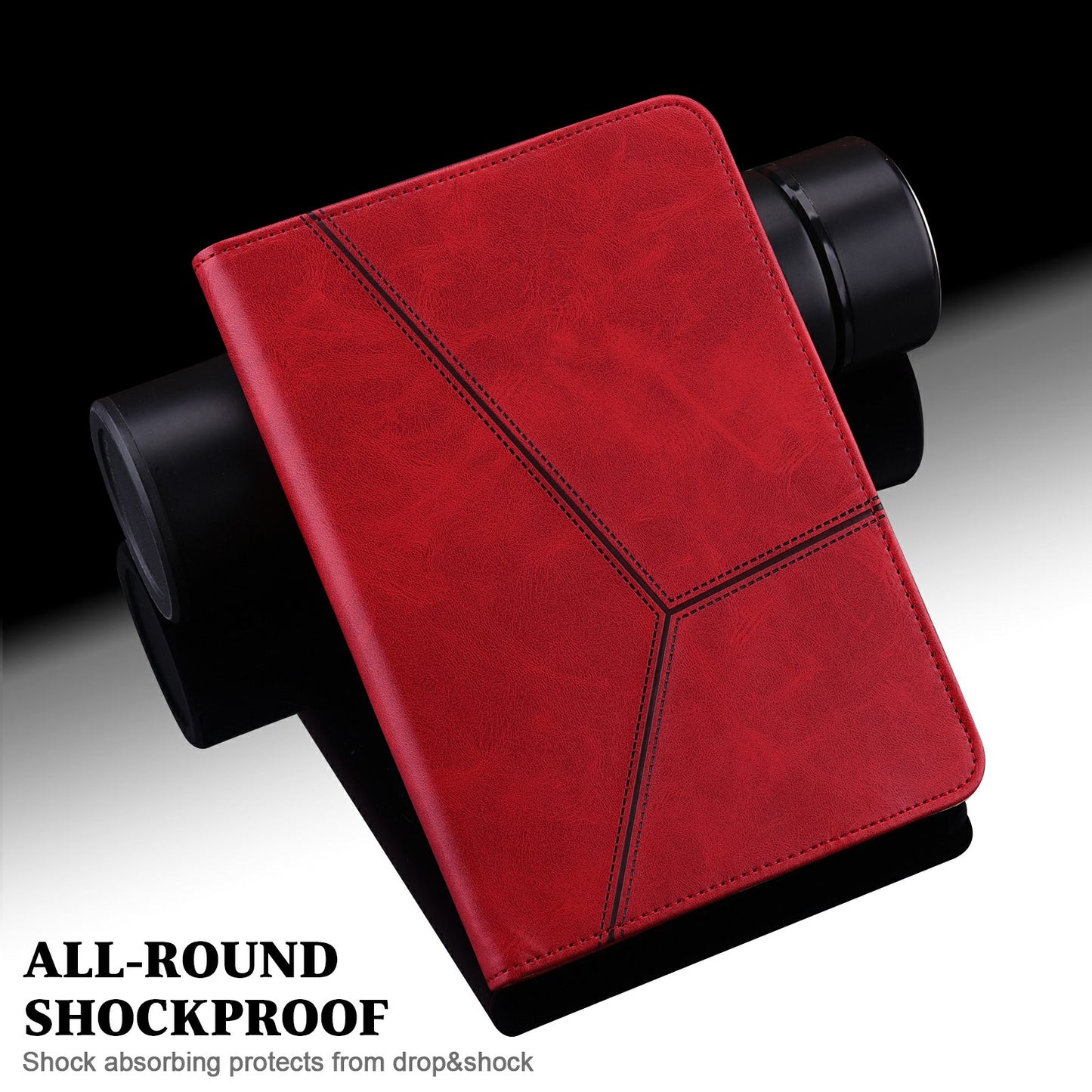 Stitching Line Design Leather Tablet Stand Cover with Card Holder for Huawei MediaPad T5 10.1