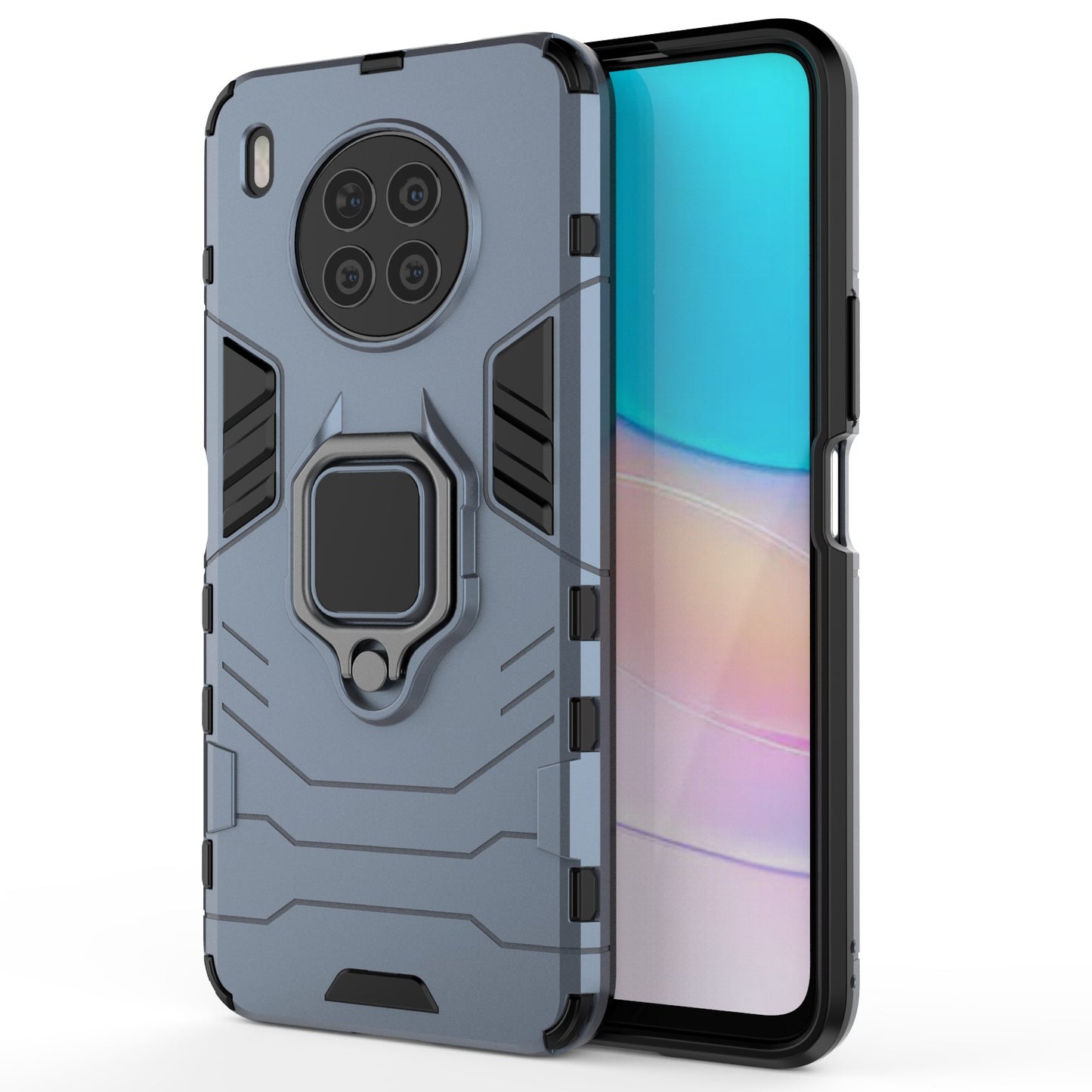 Ring Kickstand Hard PC Soft TPU Shockproof Protective Case for Huawei nova 8i (Global Version)/Honor 50 Lite