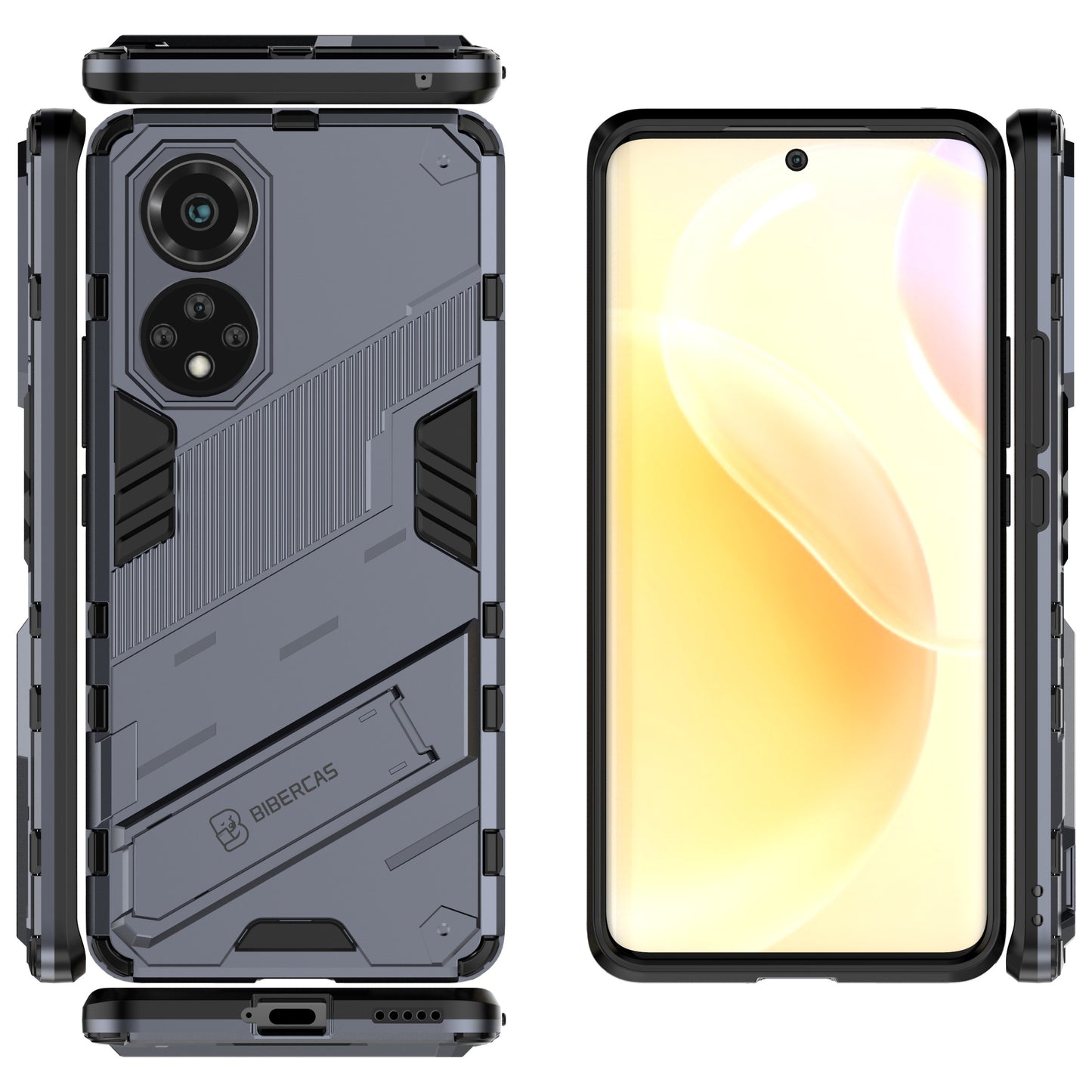 Kickstand Anti-Scratch Anti-Drop Stylish Dual Layer Hard PC Soft TPU Rugged Protective Phone Case for Huawei nova 9/ Honor 50