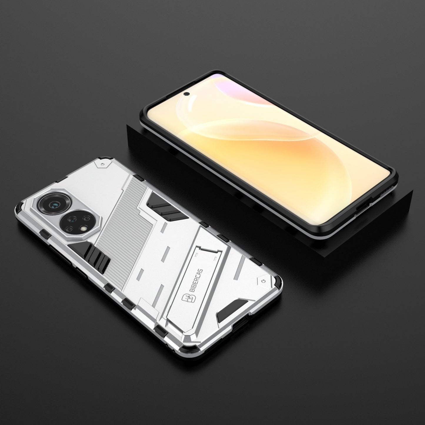 Kickstand Anti-Scratch Anti-Drop Stylish Dual Layer Hard PC Soft TPU Rugged Protective Phone Case for Huawei nova 9/ Honor 50