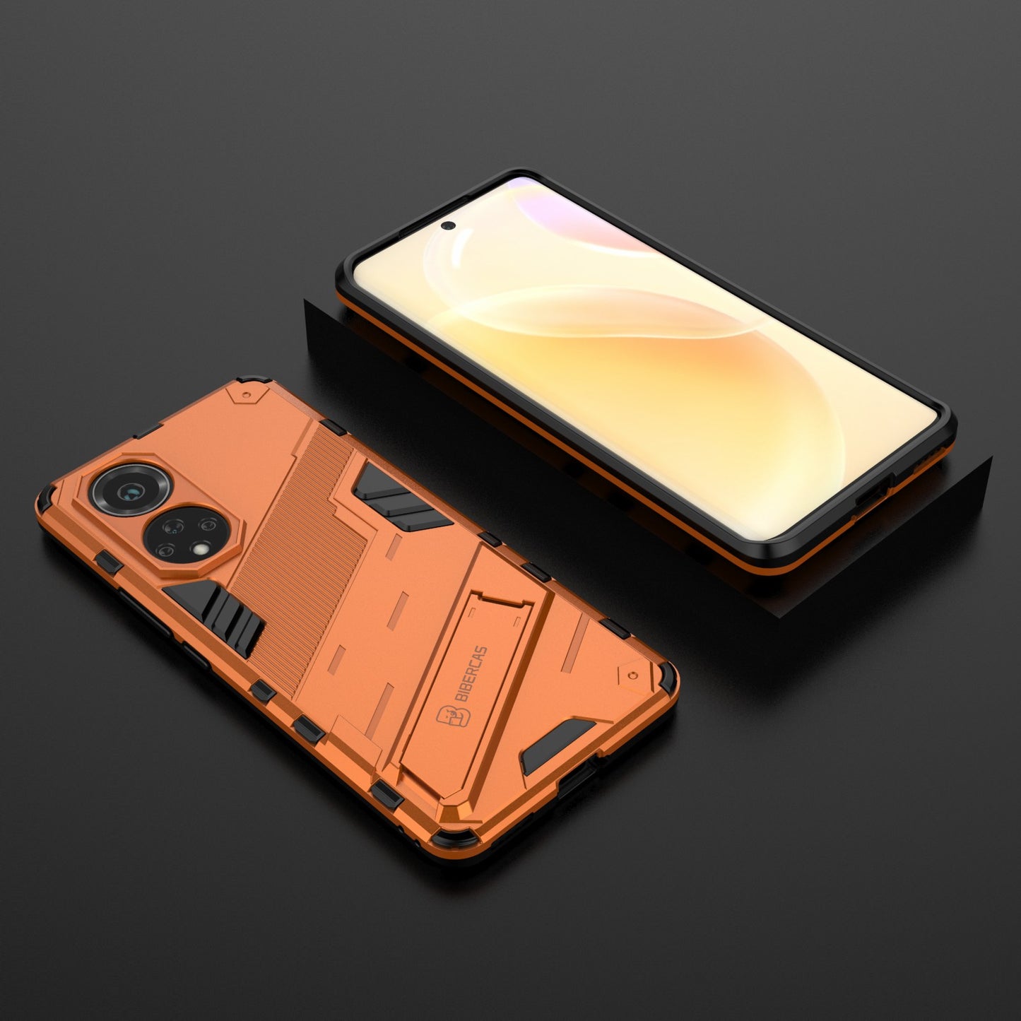 Kickstand Anti-Scratch Anti-Drop Stylish Dual Layer Hard PC Soft TPU Rugged Protective Phone Case for Huawei nova 9/ Honor 50