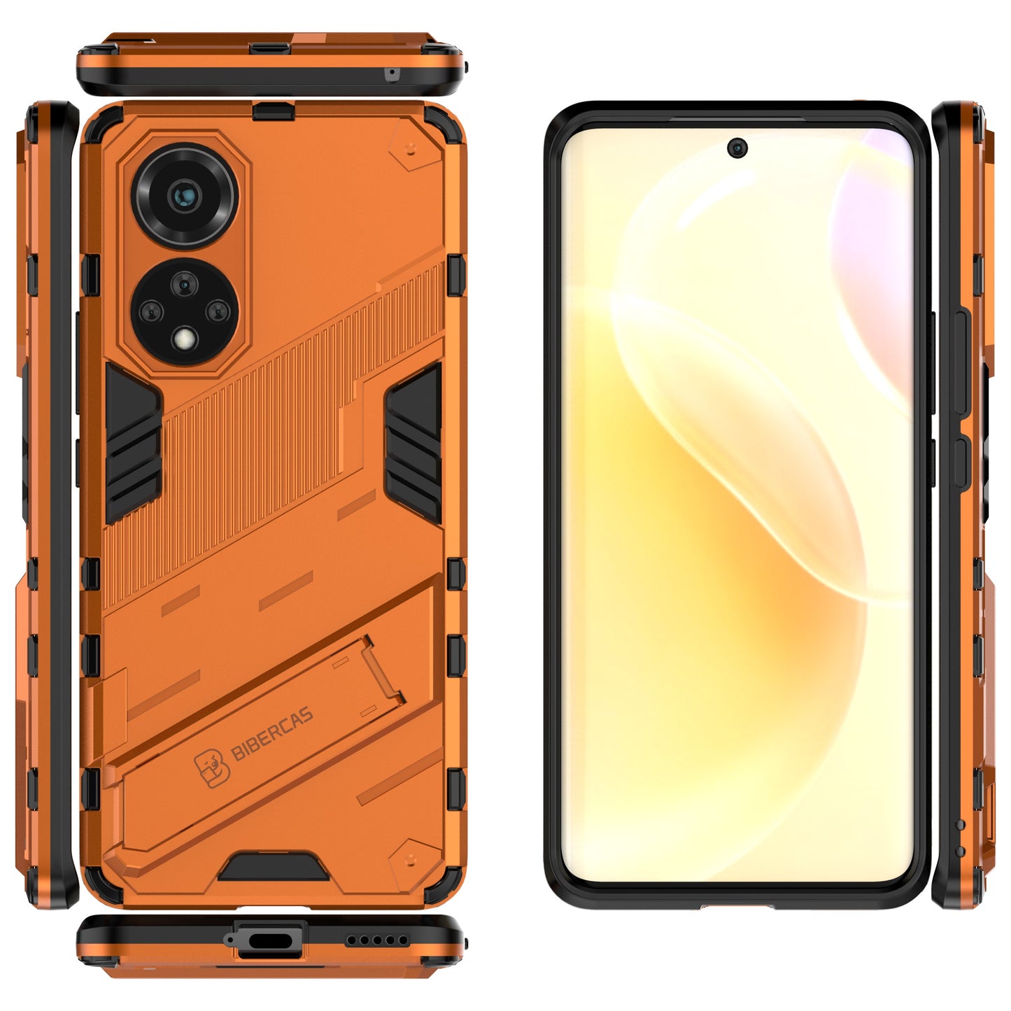 Kickstand Anti-Scratch Anti-Drop Stylish Dual Layer Hard PC Soft TPU Rugged Protective Phone Case for Huawei nova 9/ Honor 50