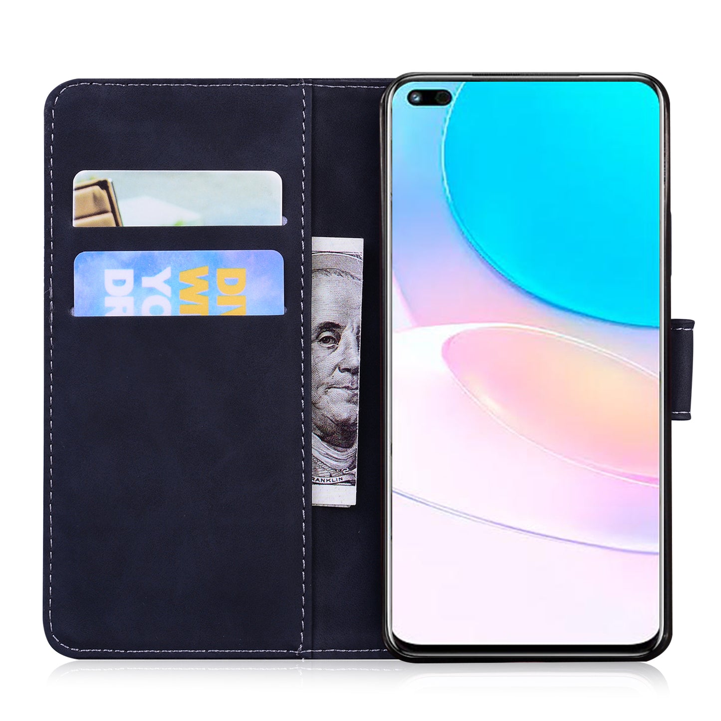Butterfly Printing Stand Wallet Design Skin Touch Leather Phone Cover for Huawei nova 8i/Honor 50 Lite