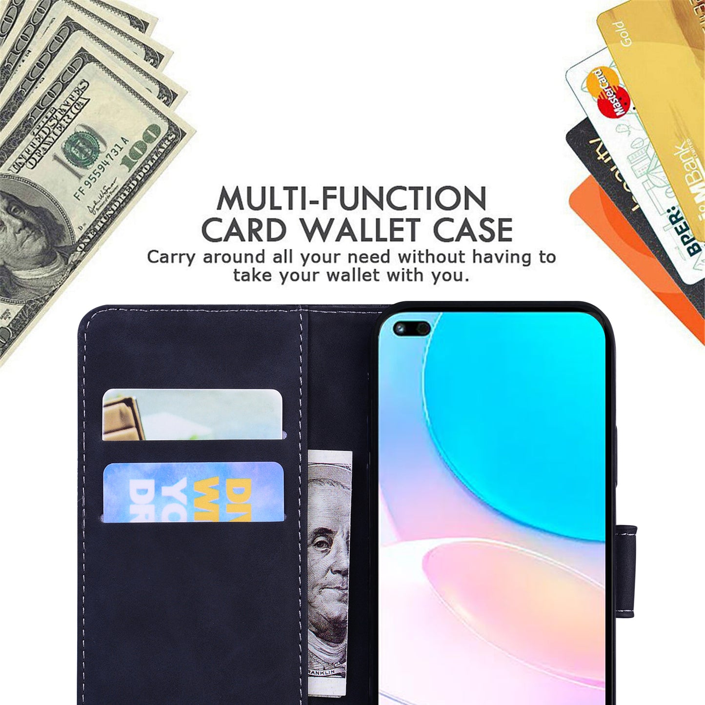 Butterfly Printing Stand Wallet Design Skin Touch Leather Phone Cover for Huawei nova 8i/Honor 50 Lite