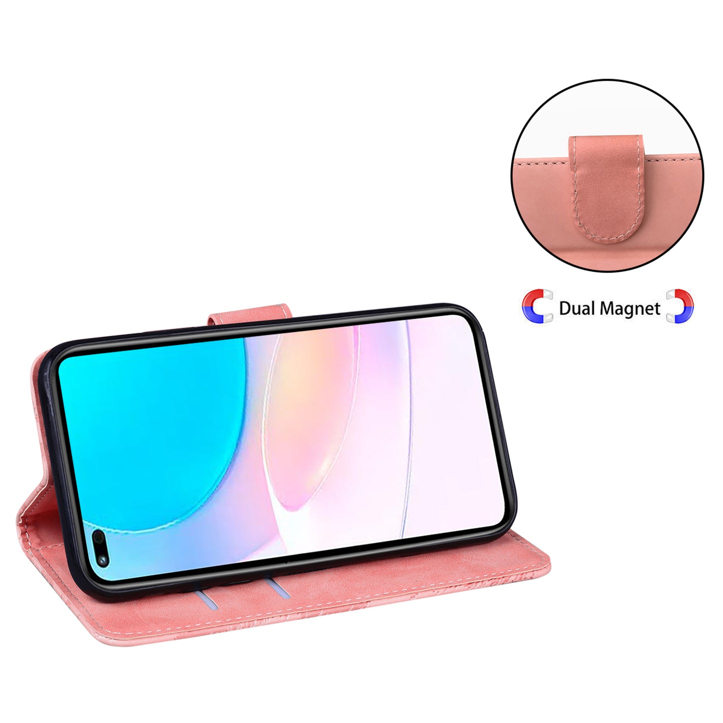 Butterfly Printing Stand Wallet Design Skin Touch Leather Phone Cover for Huawei nova 8i/Honor 50 Lite