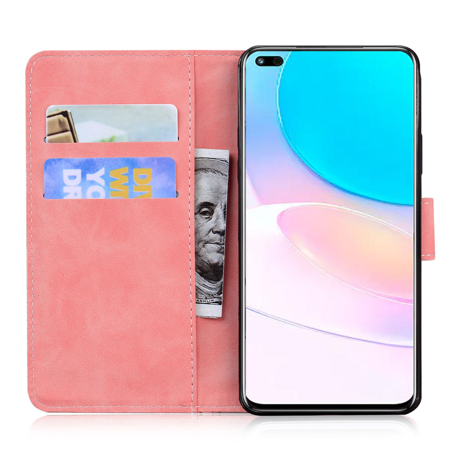 Butterfly Printing Stand Wallet Design Skin Touch Leather Phone Cover for Huawei nova 8i/Honor 50 Lite