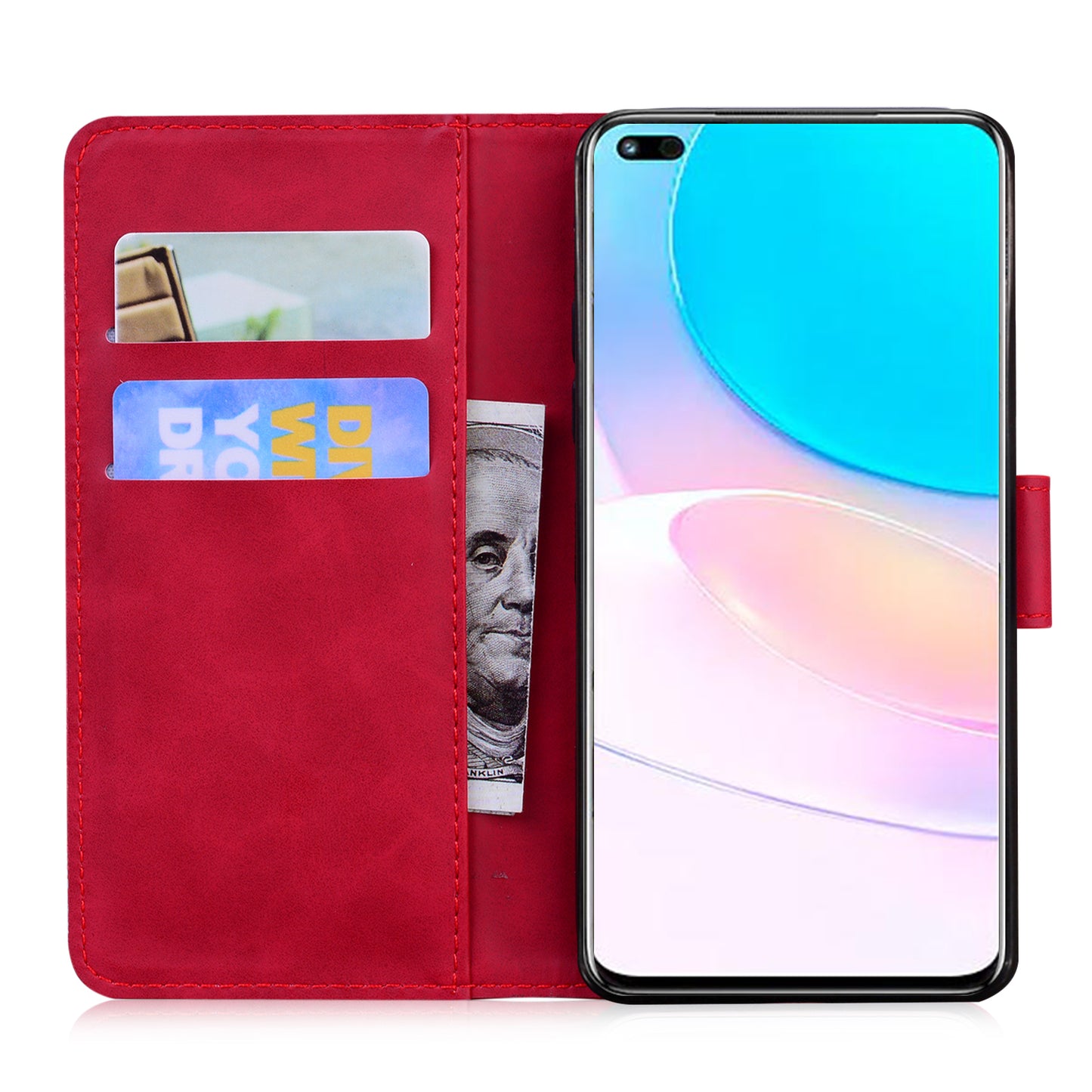 Butterfly Printing Stand Wallet Design Skin Touch Leather Phone Cover for Huawei nova 8i/Honor 50 Lite