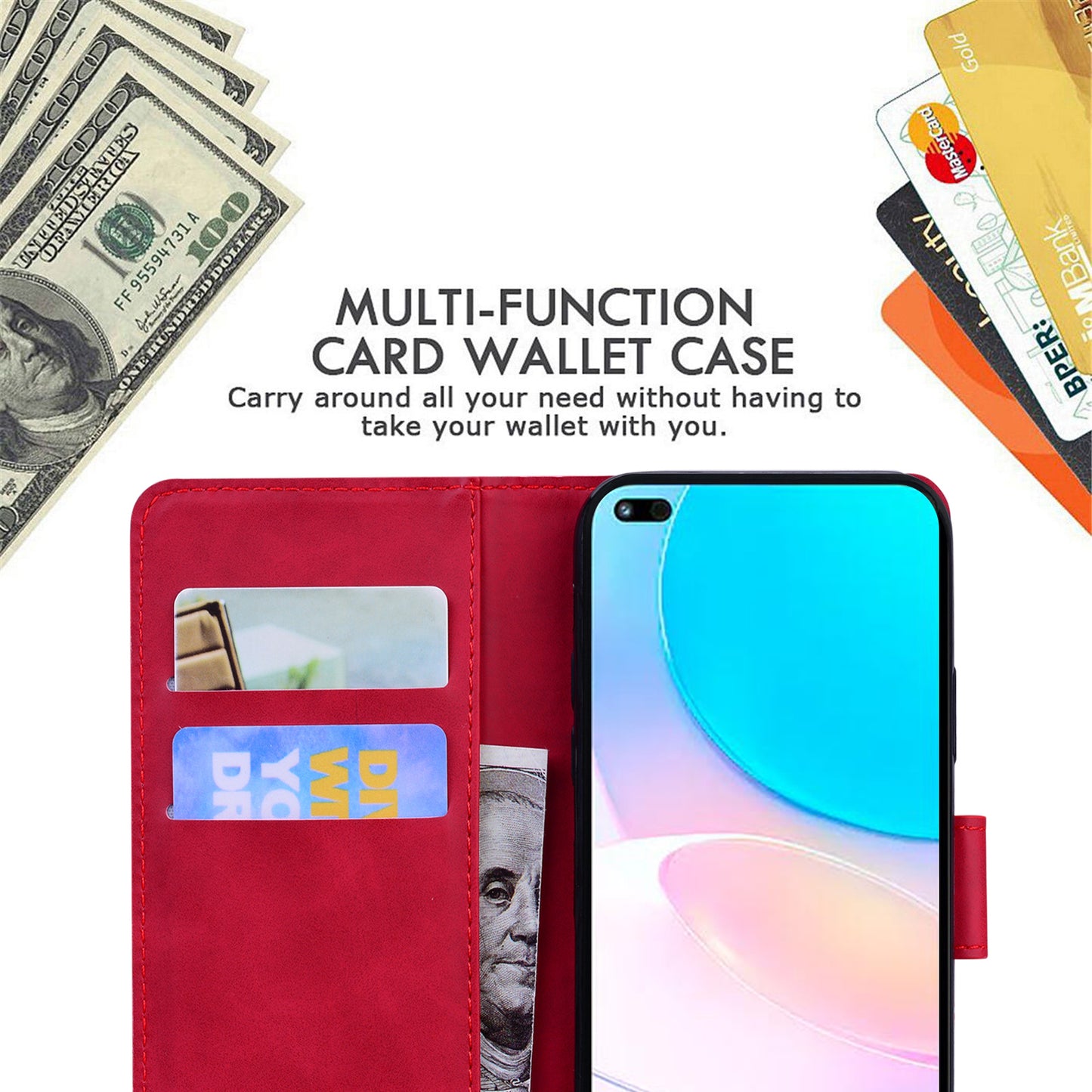Butterfly Printing Stand Wallet Design Skin Touch Leather Phone Cover for Huawei nova 8i/Honor 50 Lite