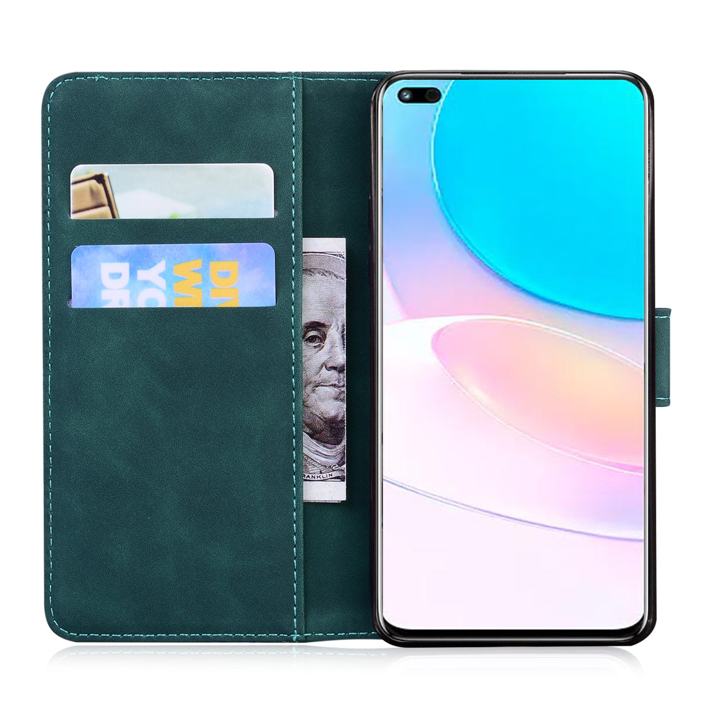 Butterfly Printing Stand Wallet Design Skin Touch Leather Phone Cover for Huawei nova 8i/Honor 50 Lite