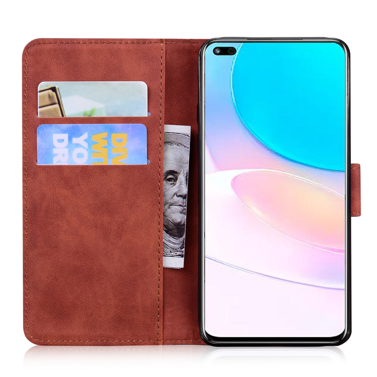 Butterfly Printing Stand Wallet Design Skin Touch Leather Phone Cover for Huawei nova 8i/Honor 50 Lite