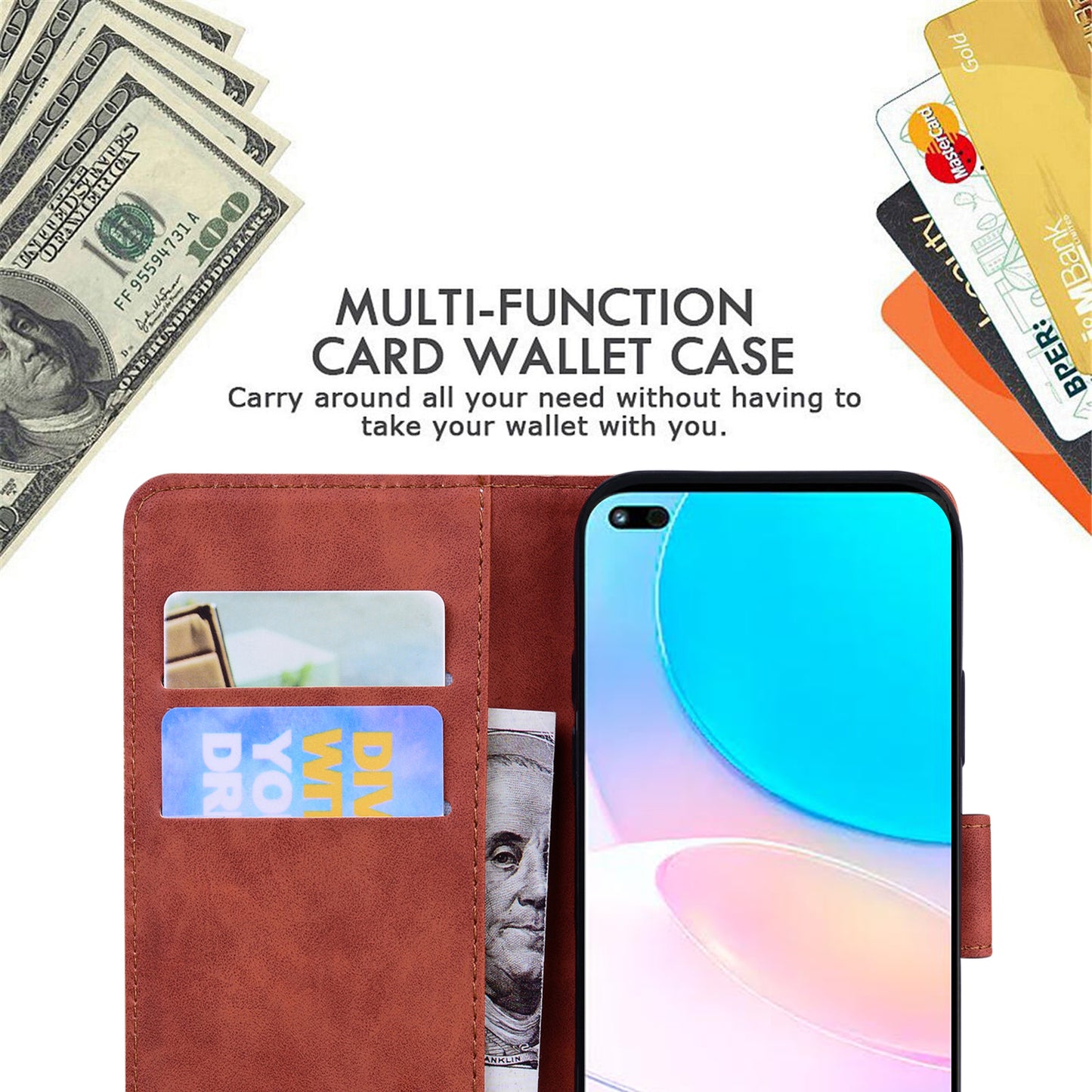 Butterfly Printing Stand Wallet Design Skin Touch Leather Phone Cover for Huawei nova 8i/Honor 50 Lite