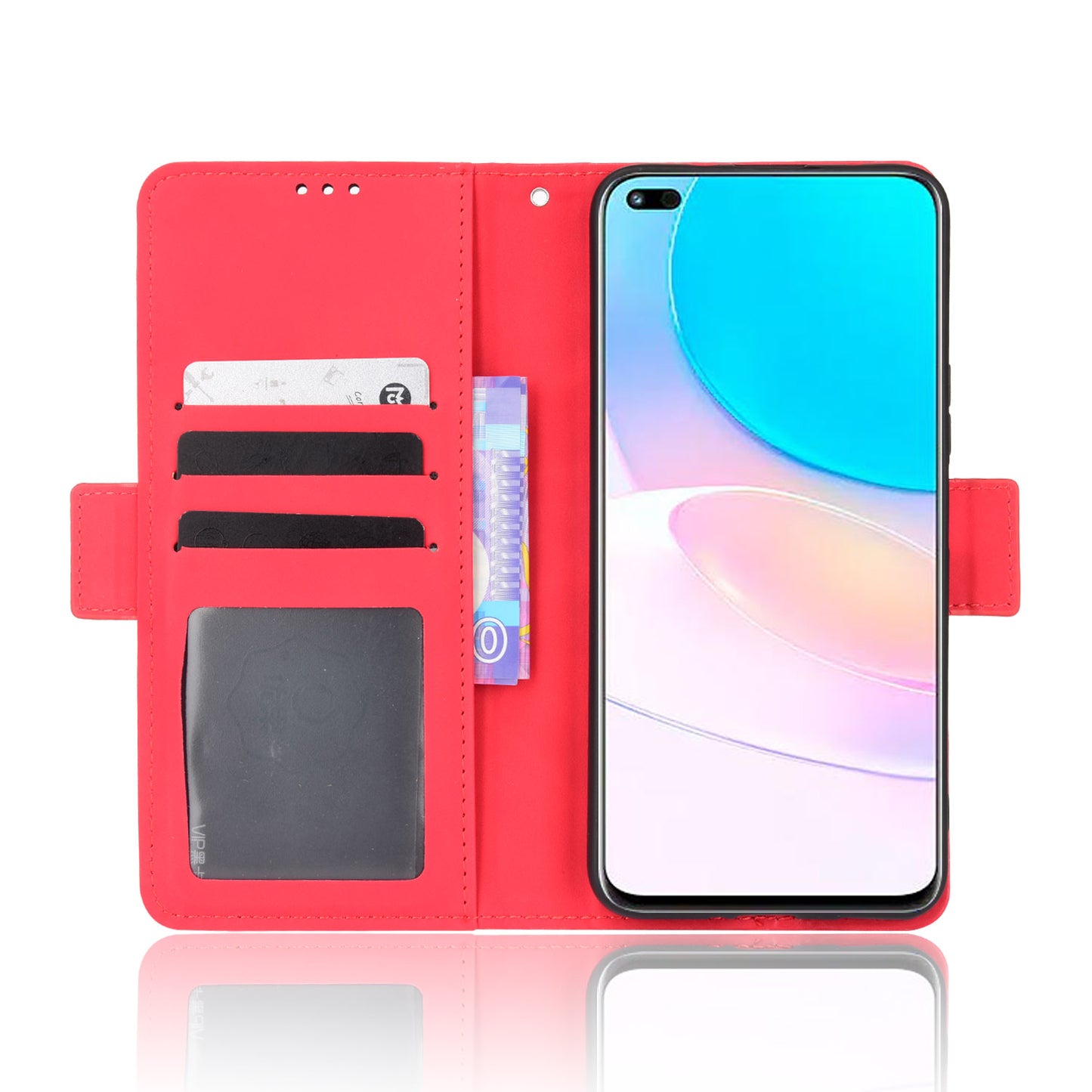 For Huawei nova 8i/Honor 50 Lite Shockproof Magnetic Closure Flip Case Multiple Card Slot Design PU Leather Wallet Phone Cover