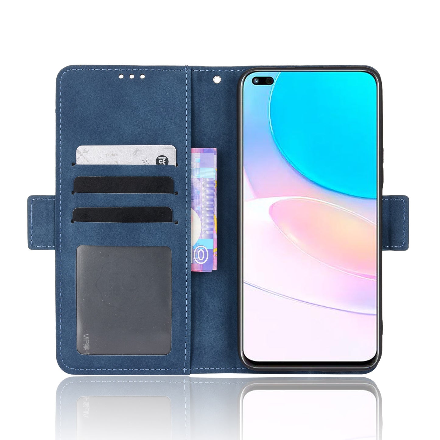 For Huawei nova 8i/Honor 50 Lite Shockproof Magnetic Closure Flip Case Multiple Card Slot Design PU Leather Wallet Phone Cover