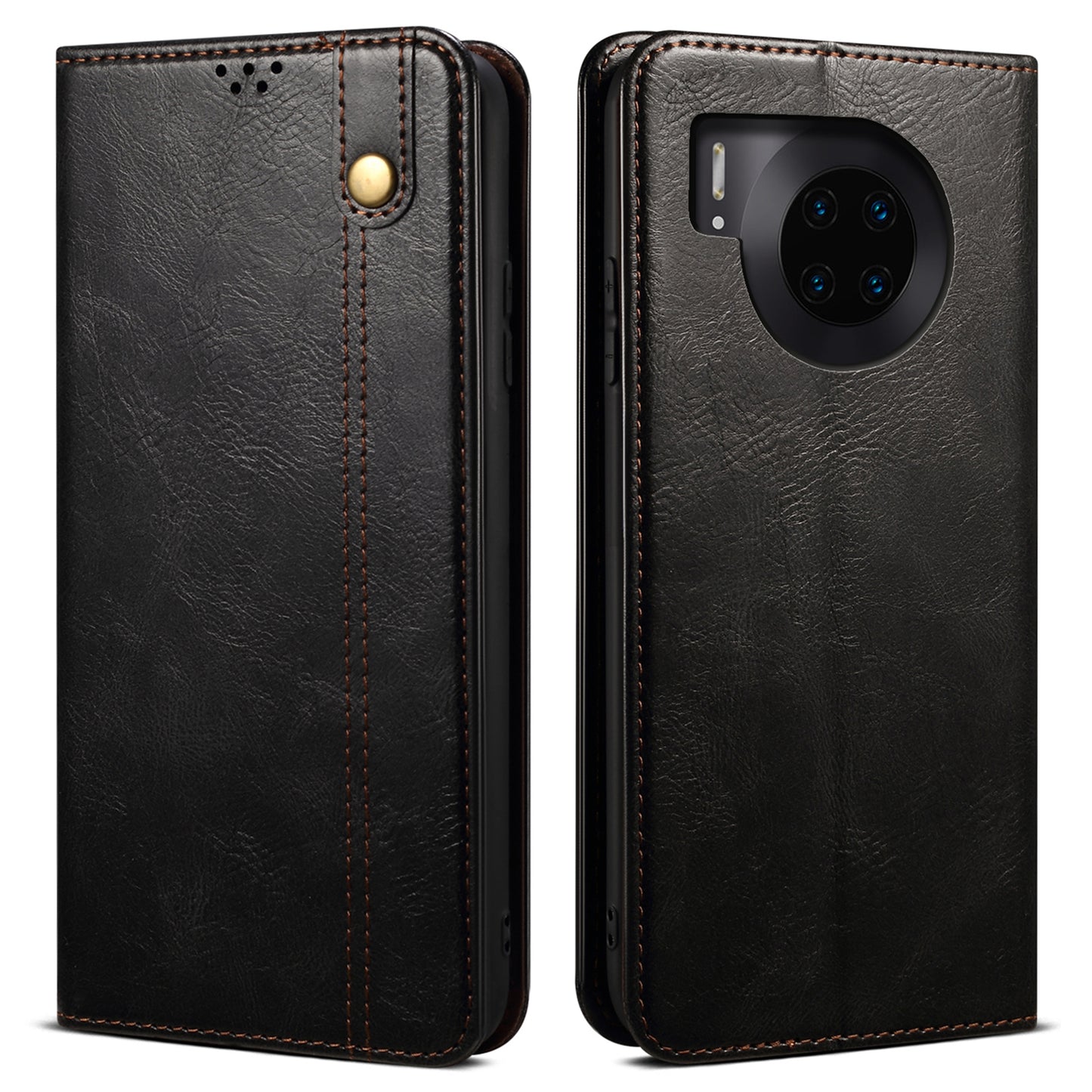 Waxy Crazy Horse Texture Foldable Stand PU Leather + TPU Phone Case with Wallet for Honor 50 Lite/Huawei nova 8i
