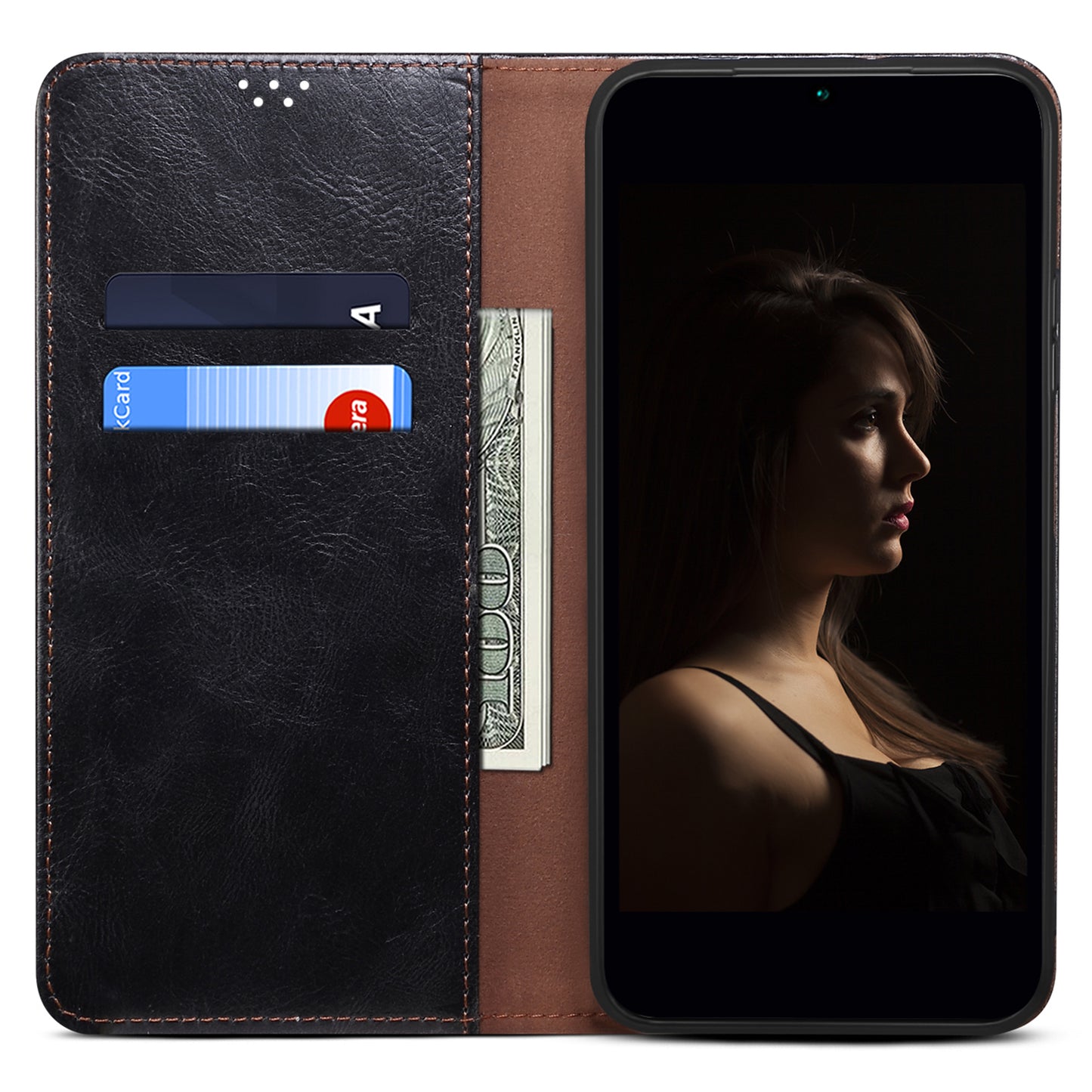 Waxy Crazy Horse Texture Foldable Stand PU Leather + TPU Phone Case with Wallet for Honor 50 Lite/Huawei nova 8i