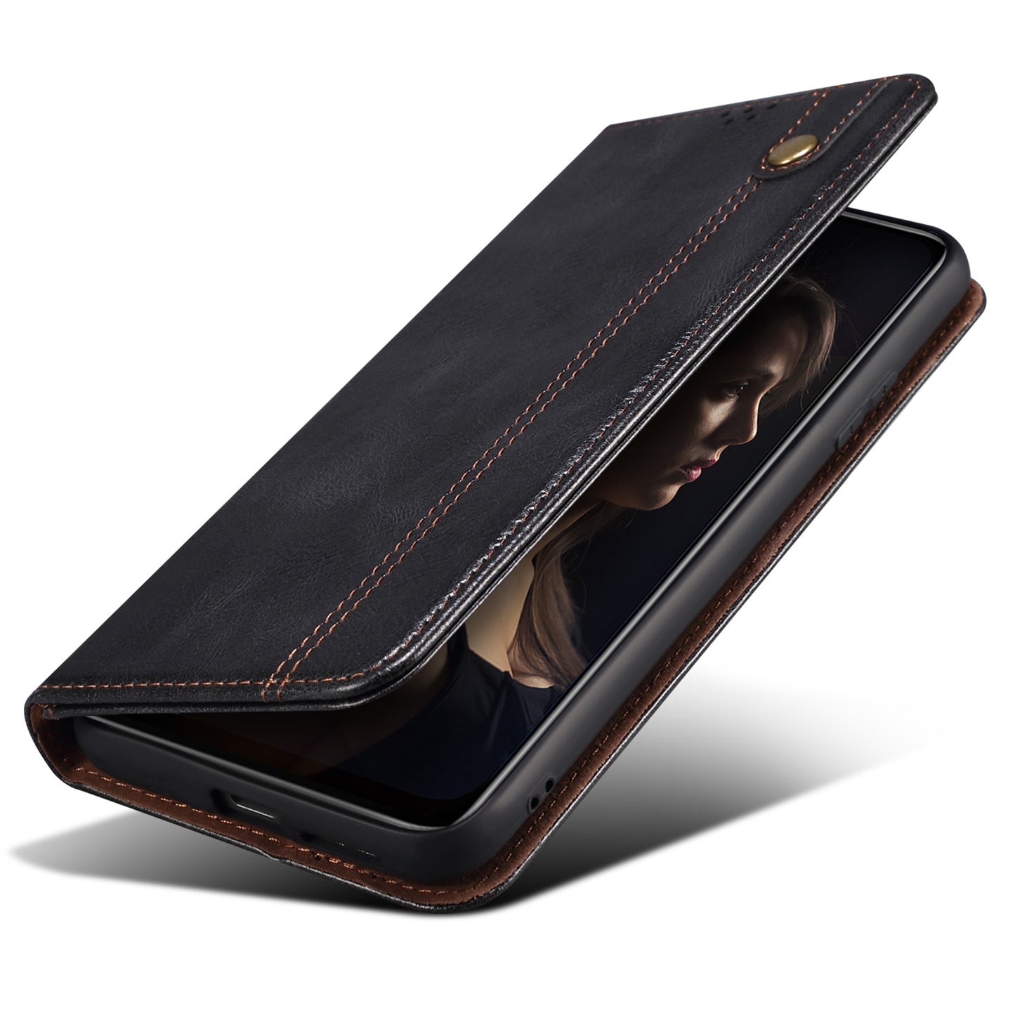 Waxy Crazy Horse Texture Foldable Stand PU Leather + TPU Phone Case with Wallet for Honor 50 Lite/Huawei nova 8i