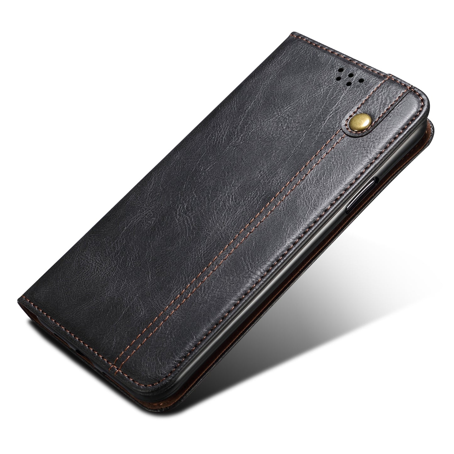 Waxy Crazy Horse Texture Foldable Stand PU Leather + TPU Phone Case with Wallet for Honor 50 Lite/Huawei nova 8i
