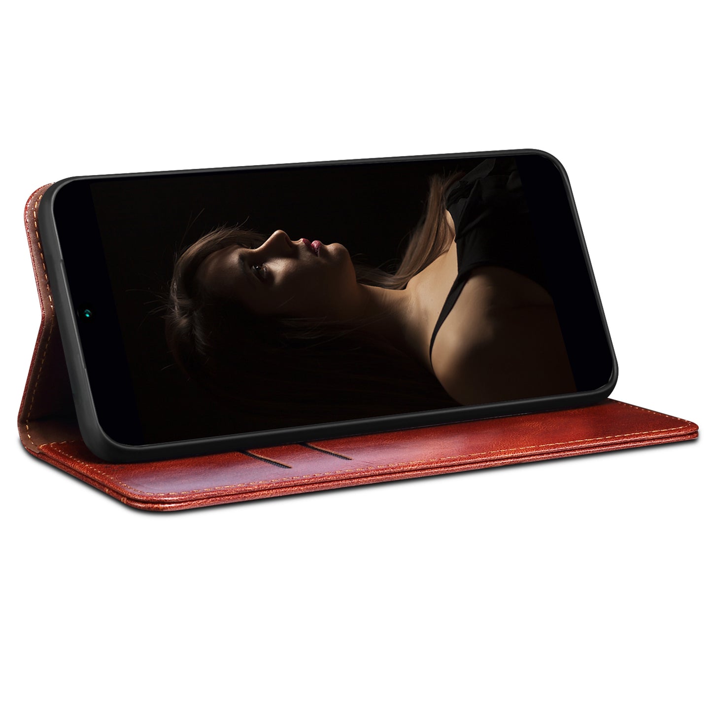 Waxy Crazy Horse Texture Foldable Stand PU Leather + TPU Phone Case with Wallet for Honor 50 Lite/Huawei nova 8i
