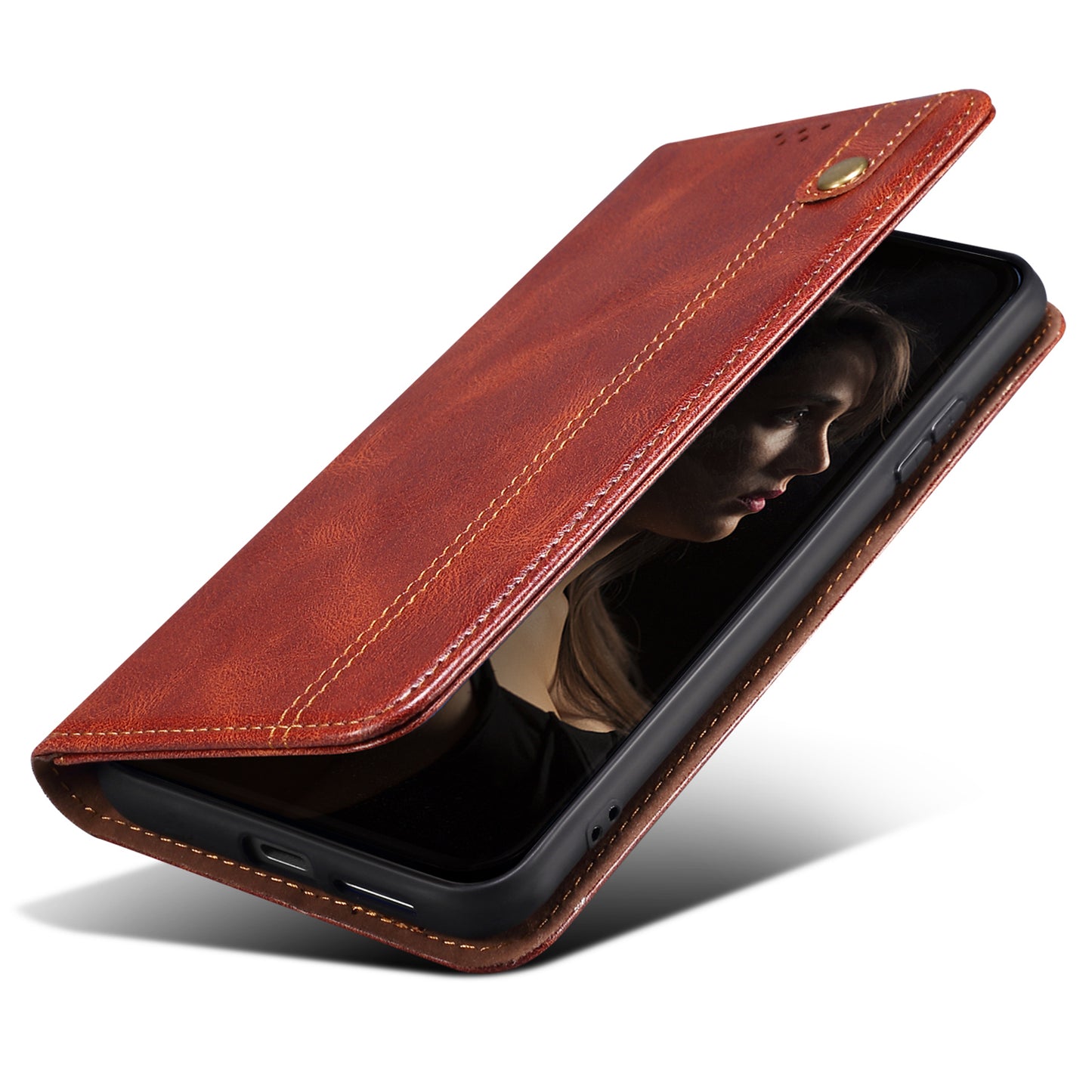 Waxy Crazy Horse Texture Foldable Stand PU Leather + TPU Phone Case with Wallet for Honor 50 Lite/Huawei nova 8i