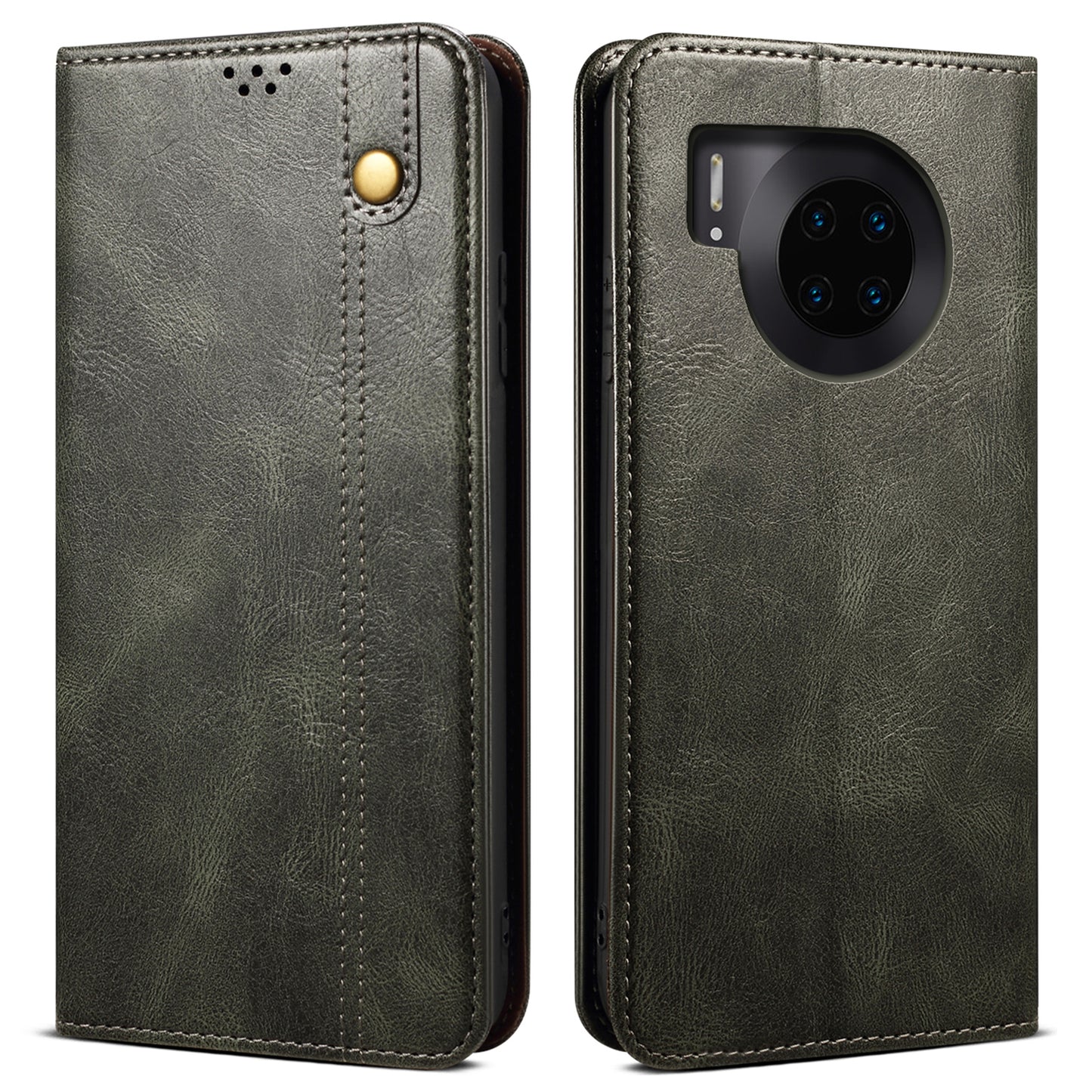 Waxy Crazy Horse Texture Foldable Stand PU Leather + TPU Phone Case with Wallet for Honor 50 Lite/Huawei nova 8i