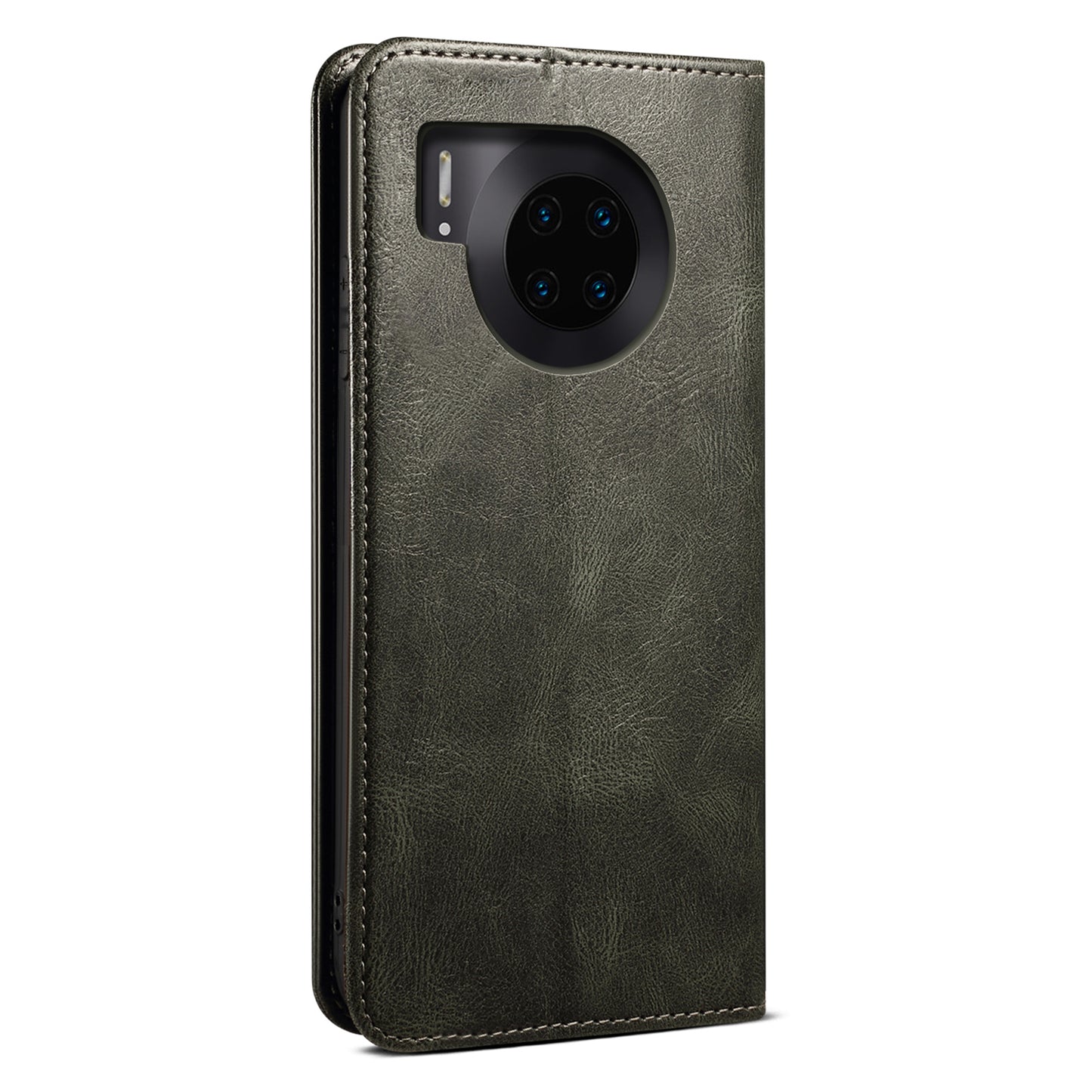 Waxy Crazy Horse Texture Foldable Stand PU Leather + TPU Phone Case with Wallet for Honor 50 Lite/Huawei nova 8i