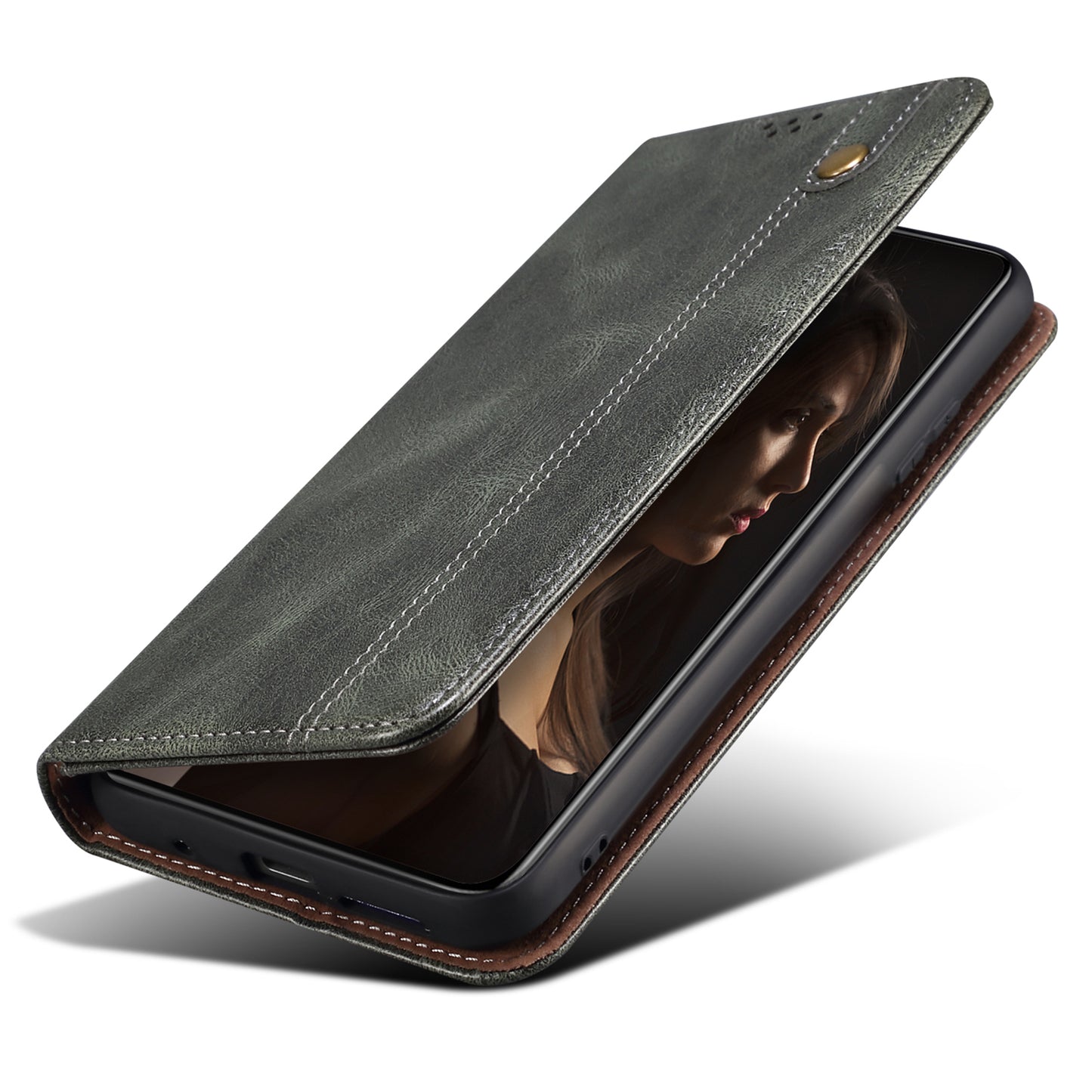 Waxy Crazy Horse Texture Foldable Stand PU Leather + TPU Phone Case with Wallet for Honor 50 Lite/Huawei nova 8i