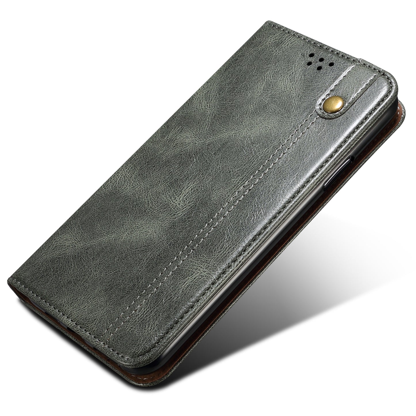 Waxy Crazy Horse Texture Foldable Stand PU Leather + TPU Phone Case with Wallet for Honor 50 Lite/Huawei nova 8i