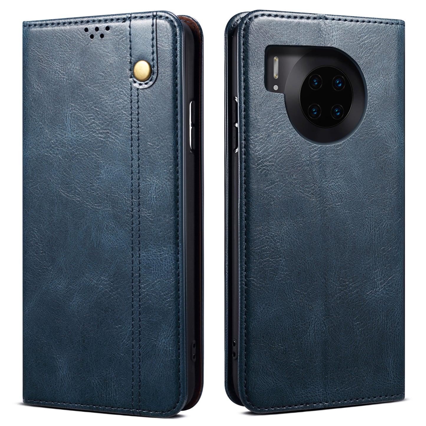 Waxy Crazy Horse Texture Foldable Stand PU Leather + TPU Phone Case with Wallet for Honor 50 Lite/Huawei nova 8i