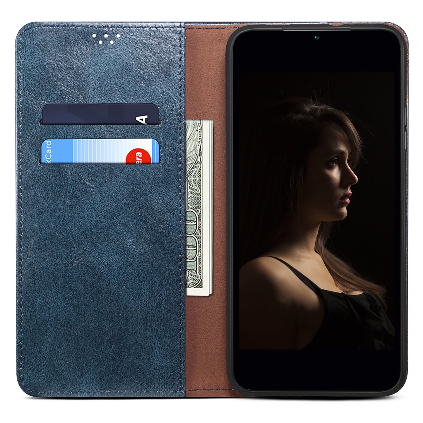 Waxy Crazy Horse Texture Foldable Stand PU Leather + TPU Phone Case with Wallet for Honor 50 Lite/Huawei nova 8i