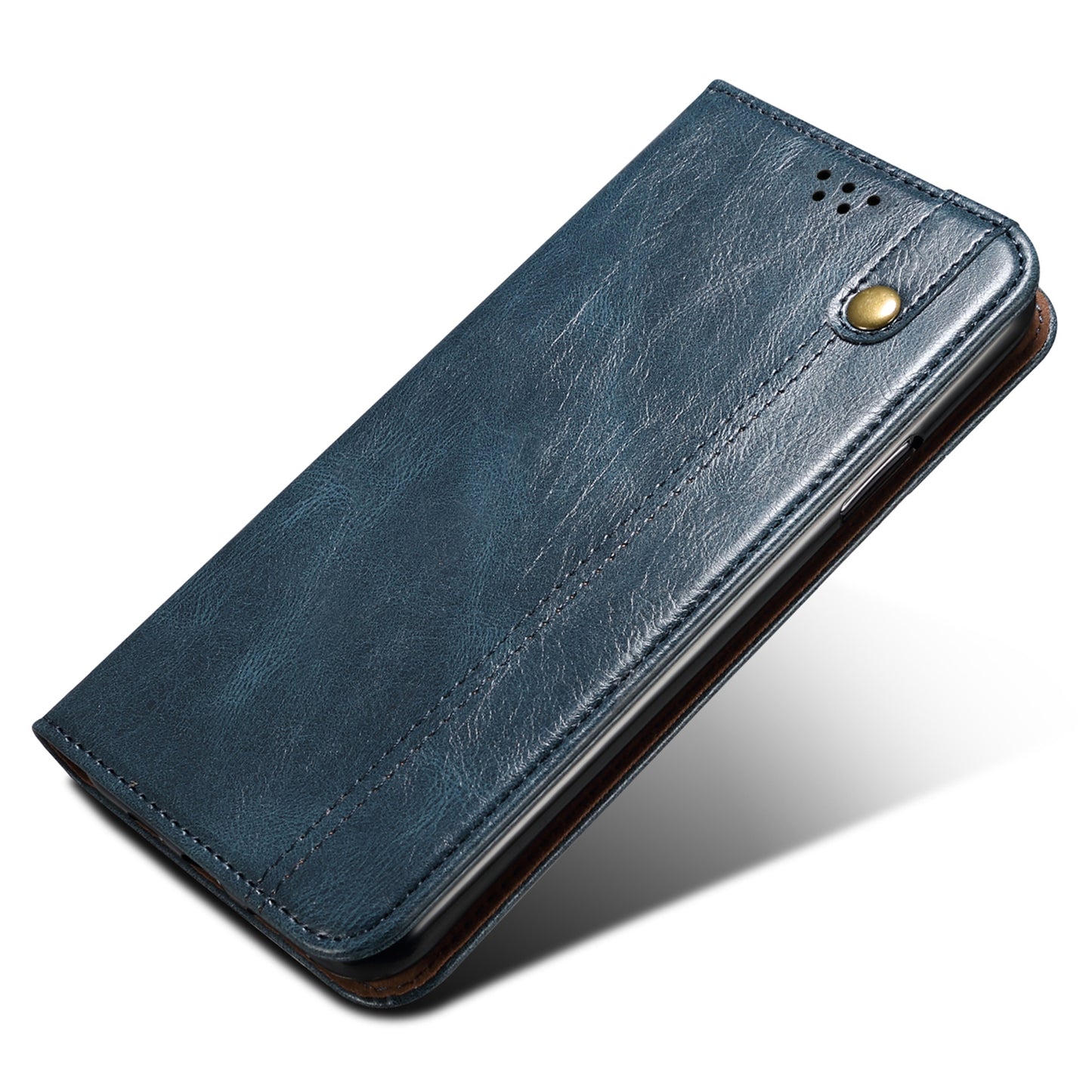 Waxy Crazy Horse Texture Foldable Stand PU Leather + TPU Phone Case with Wallet for Honor 50 Lite/Huawei nova 8i