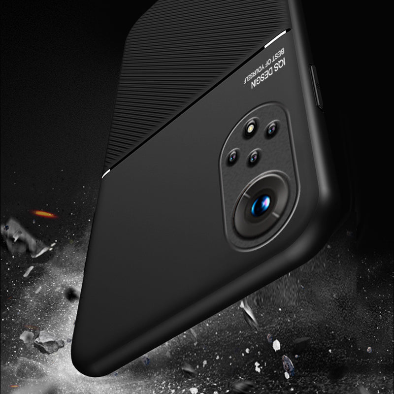 TPU Inner Edge Mobile Phone Case PU Leather Shockproof Phone Cover with Built-in Magnetic Metal Sheet for Huawei nova 9 / Honor 50